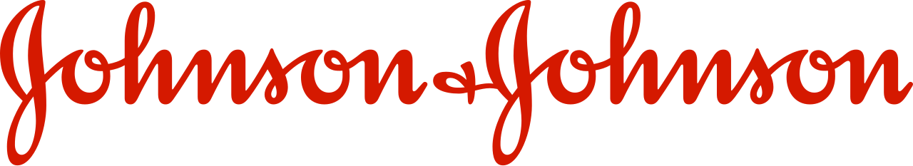 Johnson & Johnson logo in red cursive font.