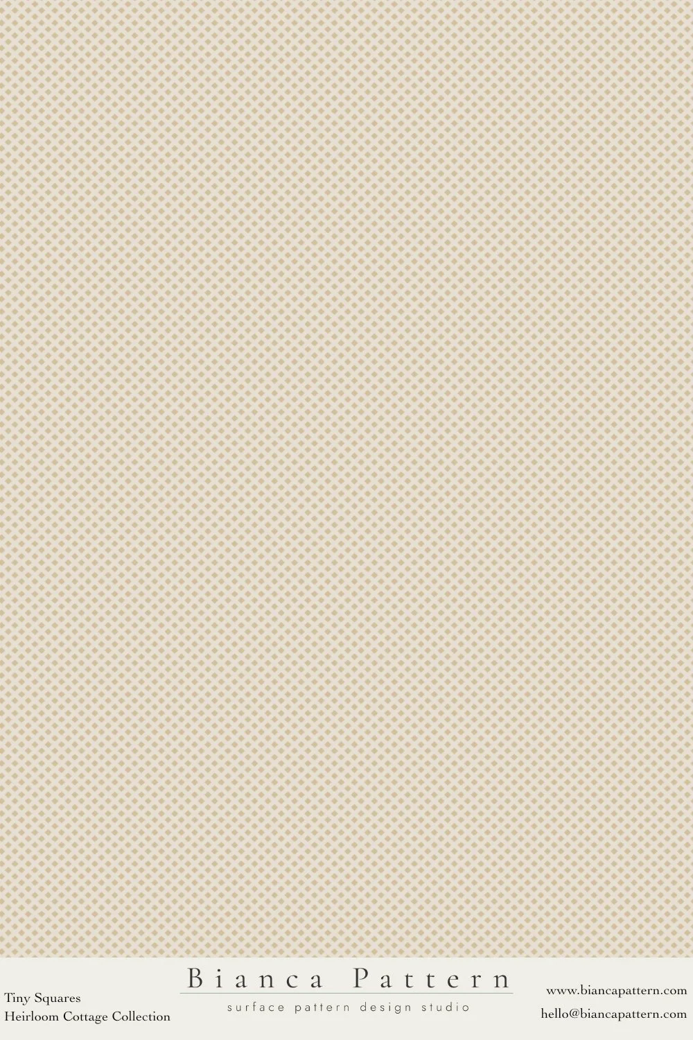 Beige background with small, evenly spaced diamond pattern in a slightly darker shade.