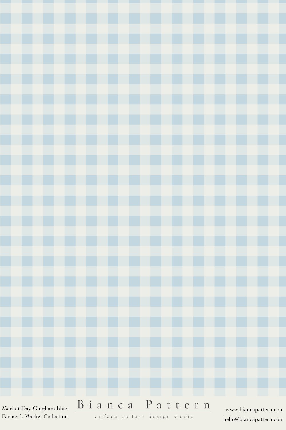 Light blue and white gingham checkered fabric pattern.