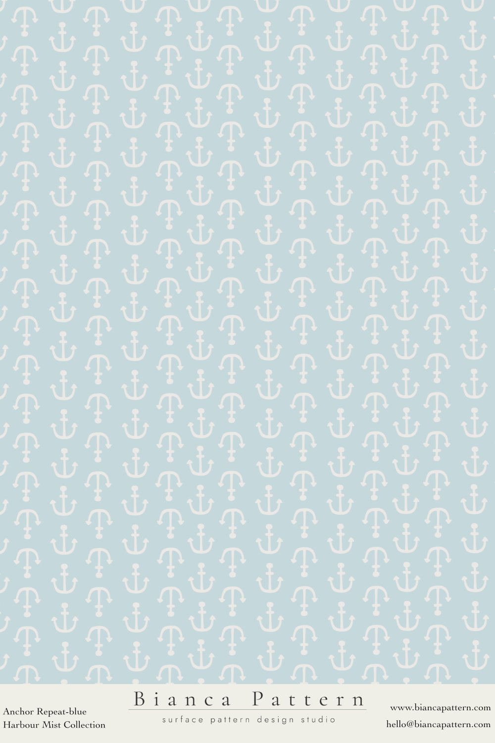 Light blue surface pattern with white anchors evenly repeated.