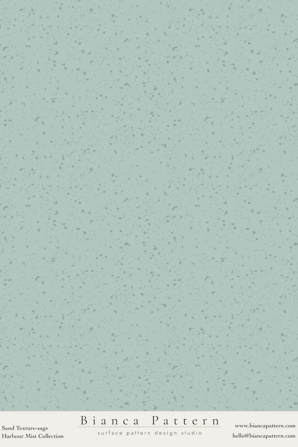 A textured surface pattern called Bianca Pattern with a sage sand color and speckled design.