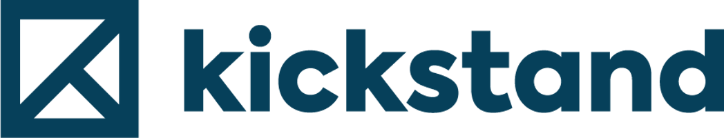 Kickstarter logo with a stylized arrow and the word 'kickstarter' in lowercase letters.
