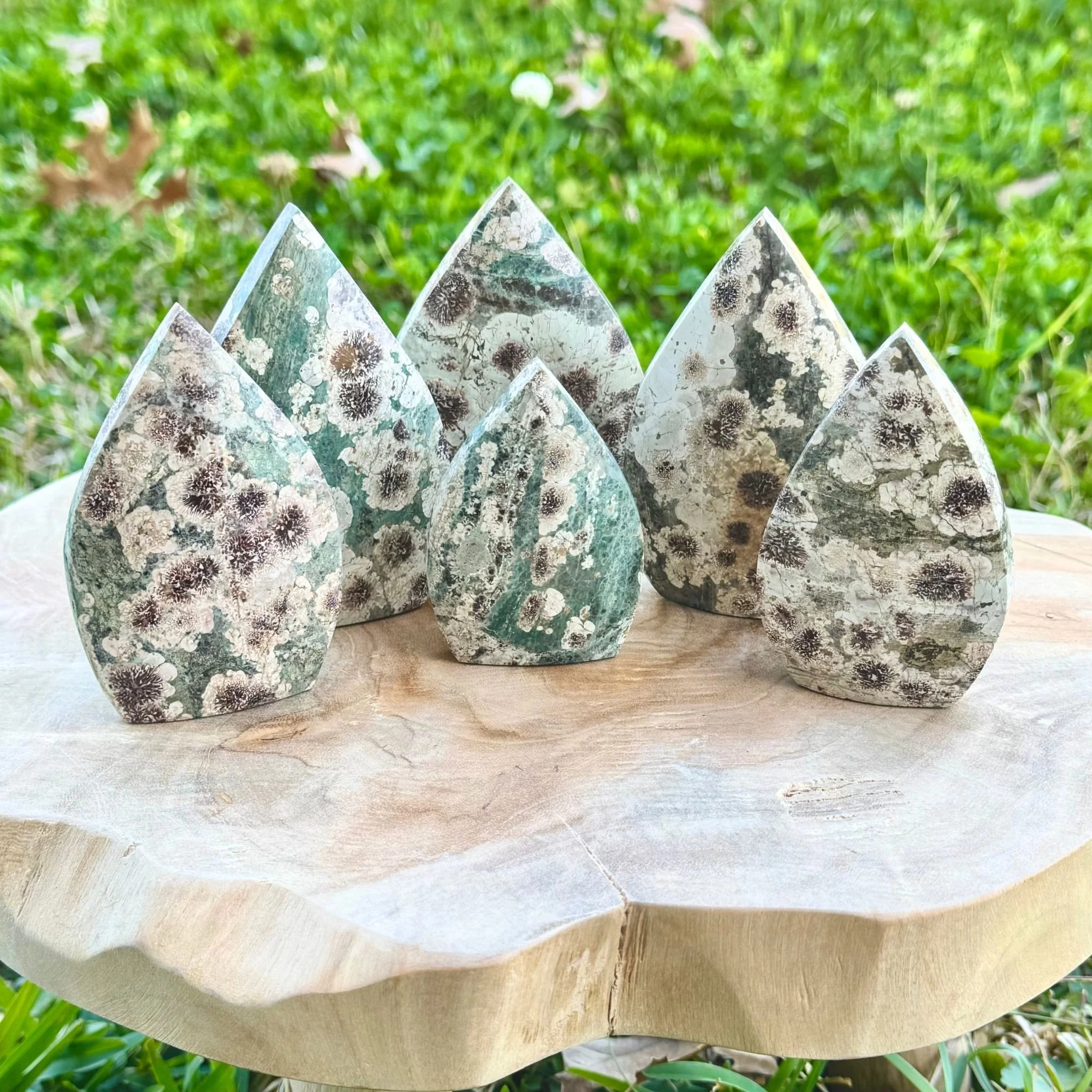 Green Flower Jasper AKA Rhyolite Freeform Tower | Grounding, Growth & Emotional Healing Crystal