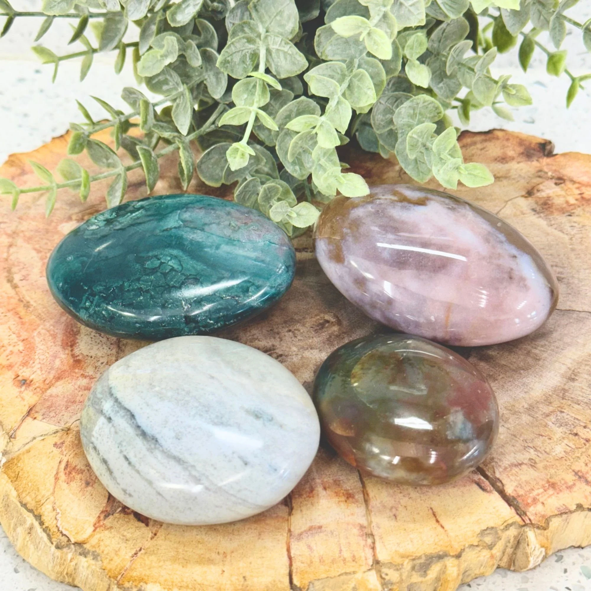 Ocean Jasper Palm Stones | Joy, Renewal & Emotional Healing