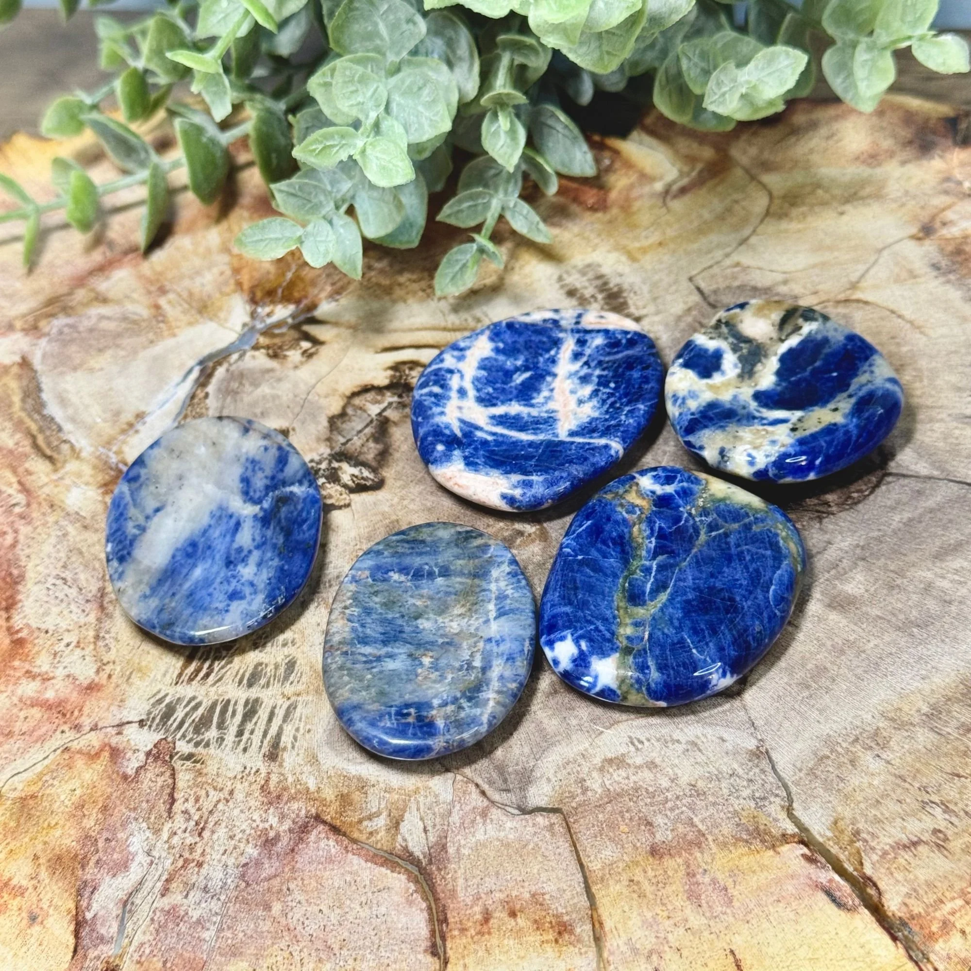 Natural Sodalite Worry Stones | Intuition, Communication & Inner Wisdom