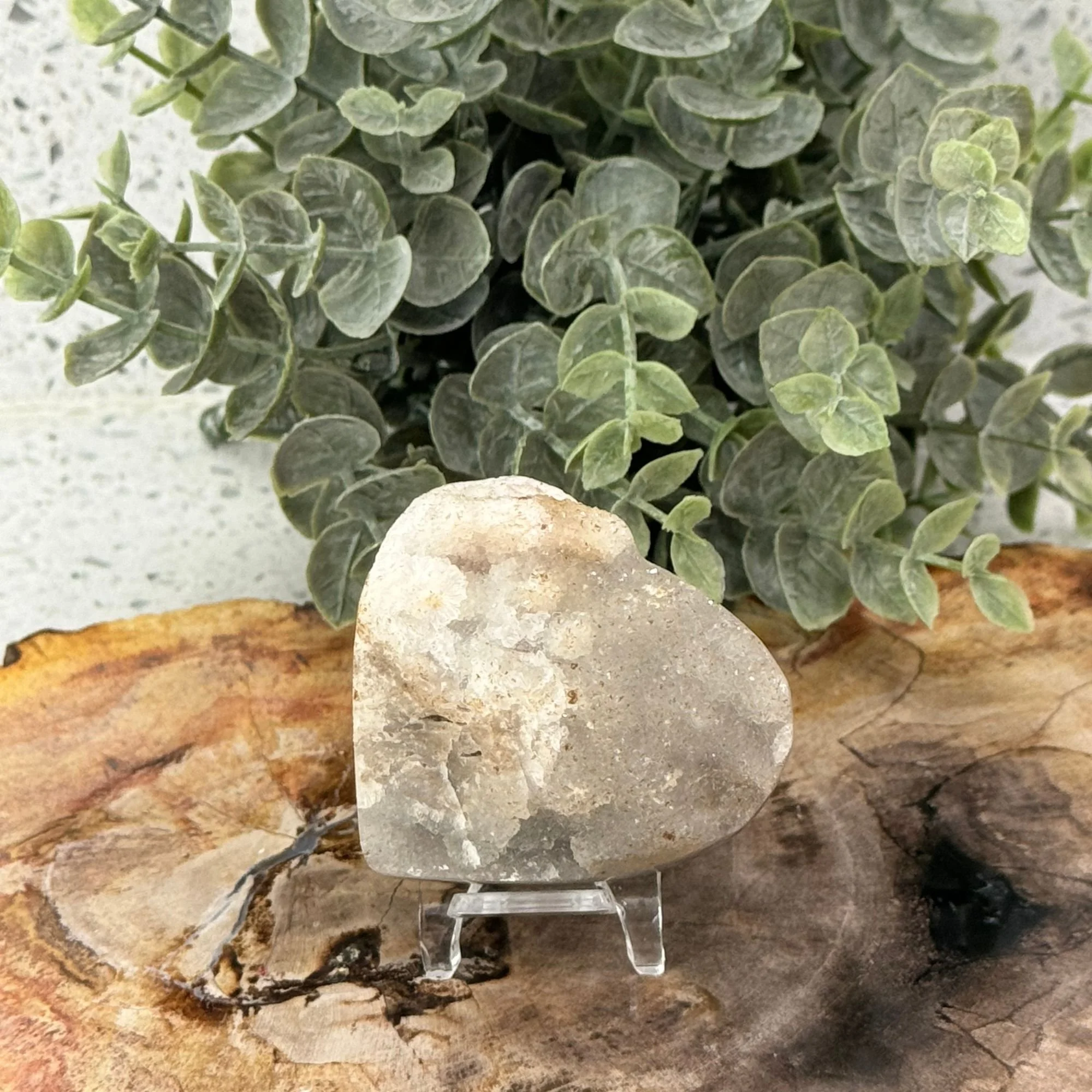 Druzy Agate Crystal Heart – Natural Druzy Front & Polished Back | One of a Kind Gemstone Heart