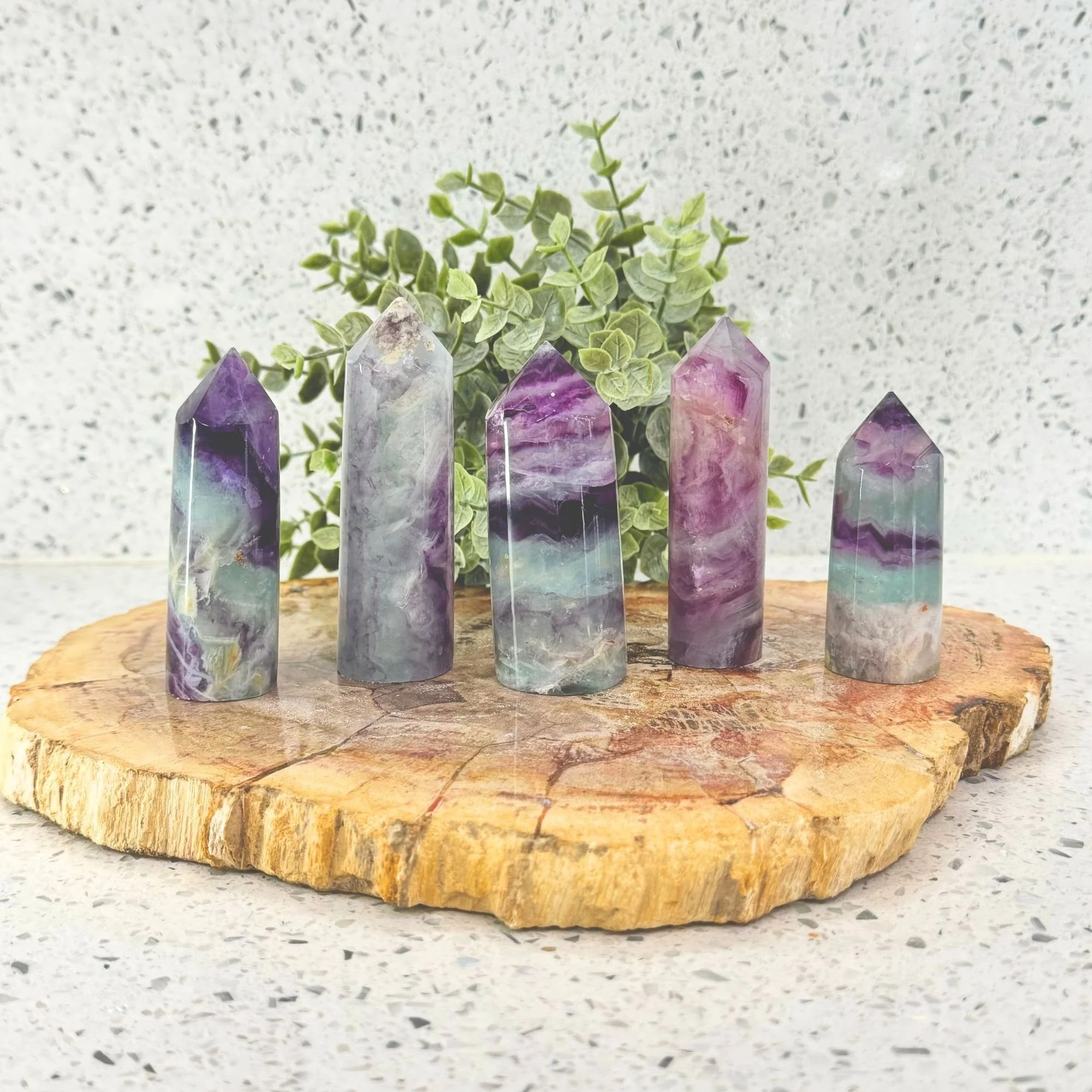 Rainbow Fluorite Column Towers | Focus, Clarity & Protection Crystal