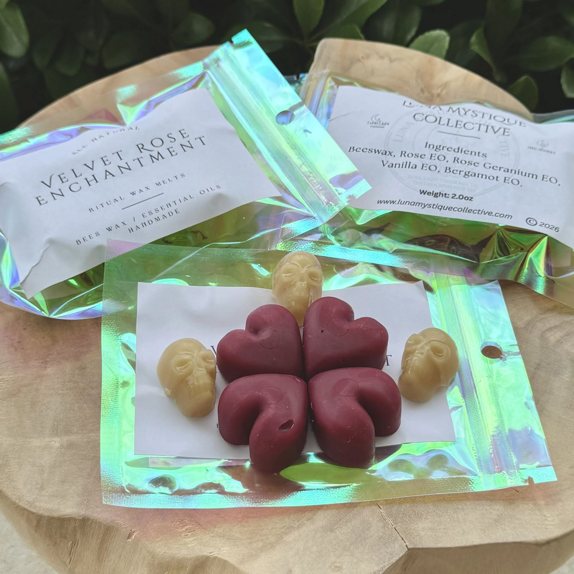 Velvet Rose Enchantment Beeswax Ritual Wax Melts with Essential Oils
