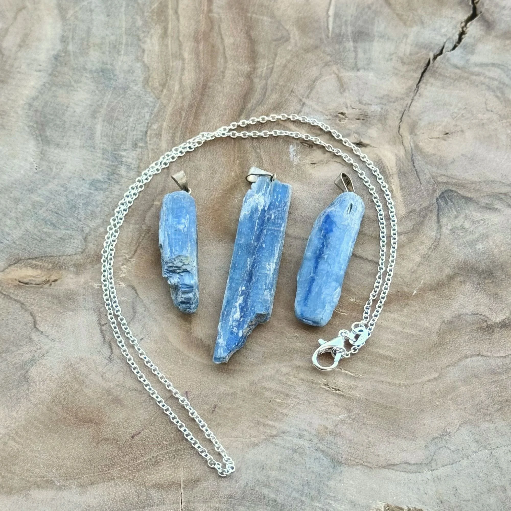 Blue Kyanite Rough Blade Pendant – Optional 18" Stainless Steel Chain