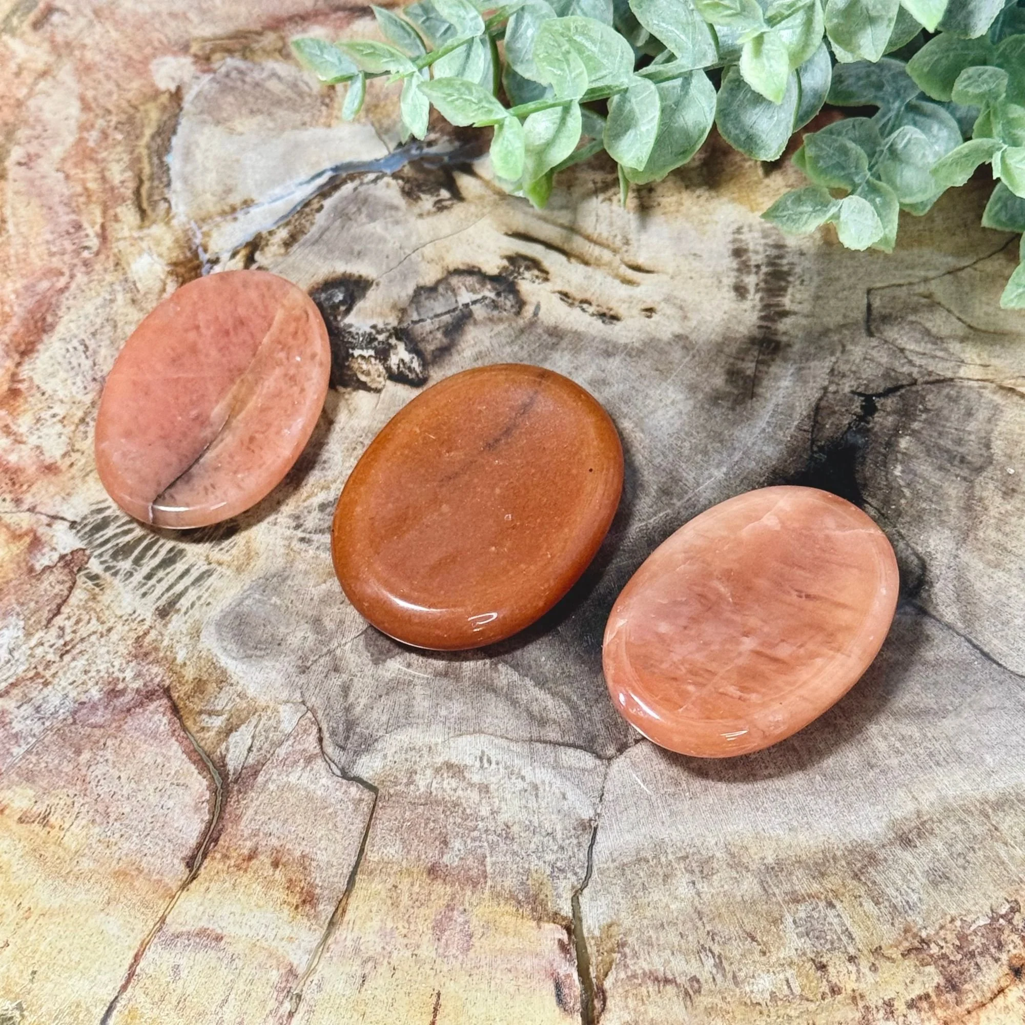 Red Aventurine Worry Stone — Natural Motivation & Confidence Crystal