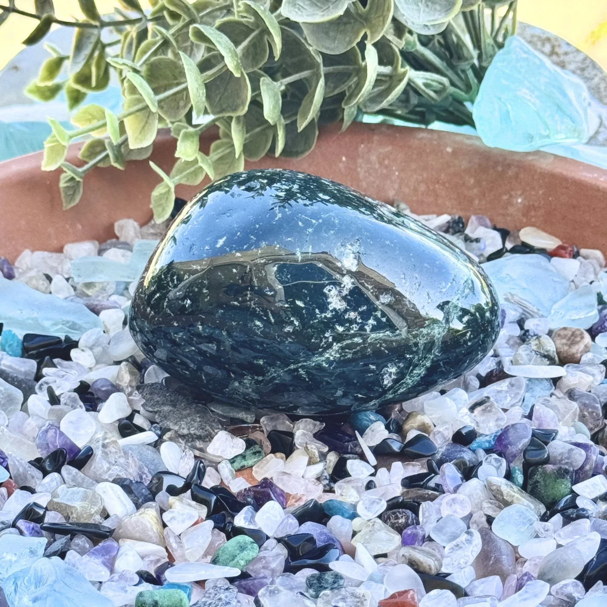 Moss Agate Tumbled Freeform – One of a Kind