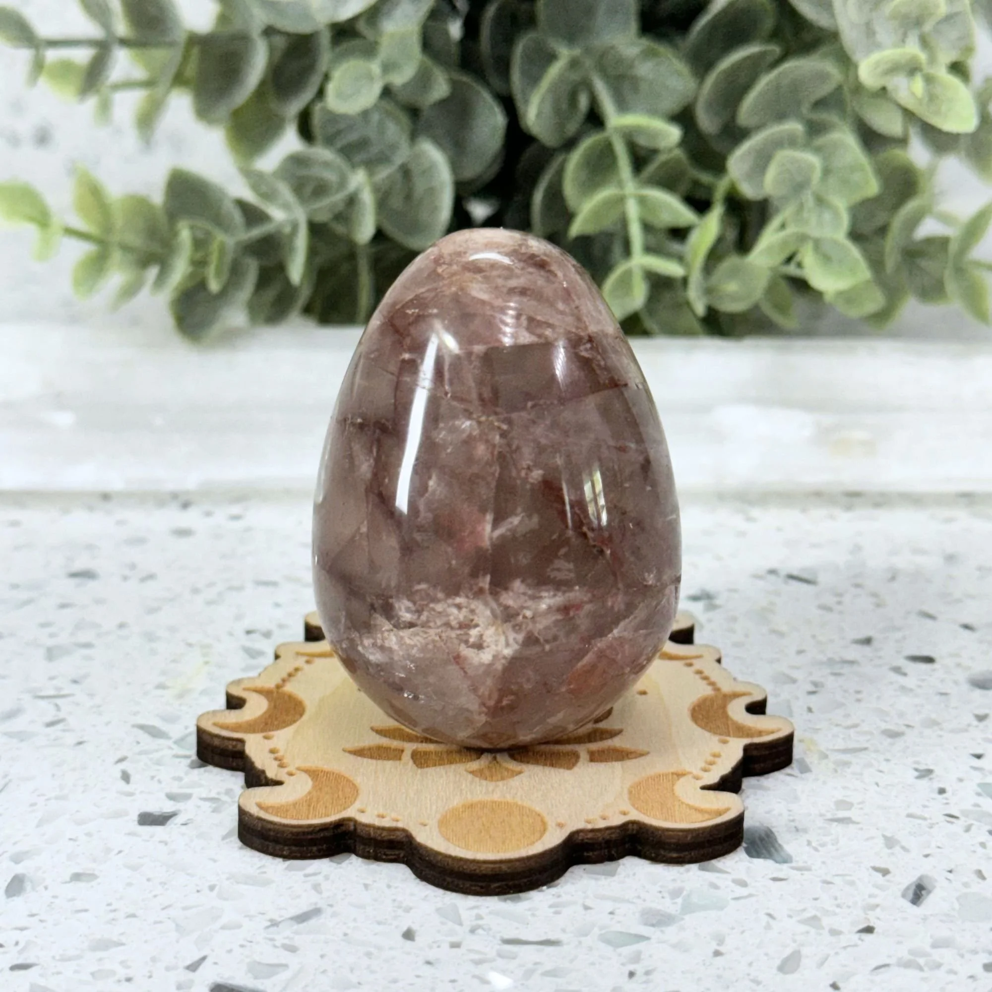 Hematoid Quartz Egg Carving | Fire Quartz Crystal Egg | Grounding & Balance Stone | One of a Kind