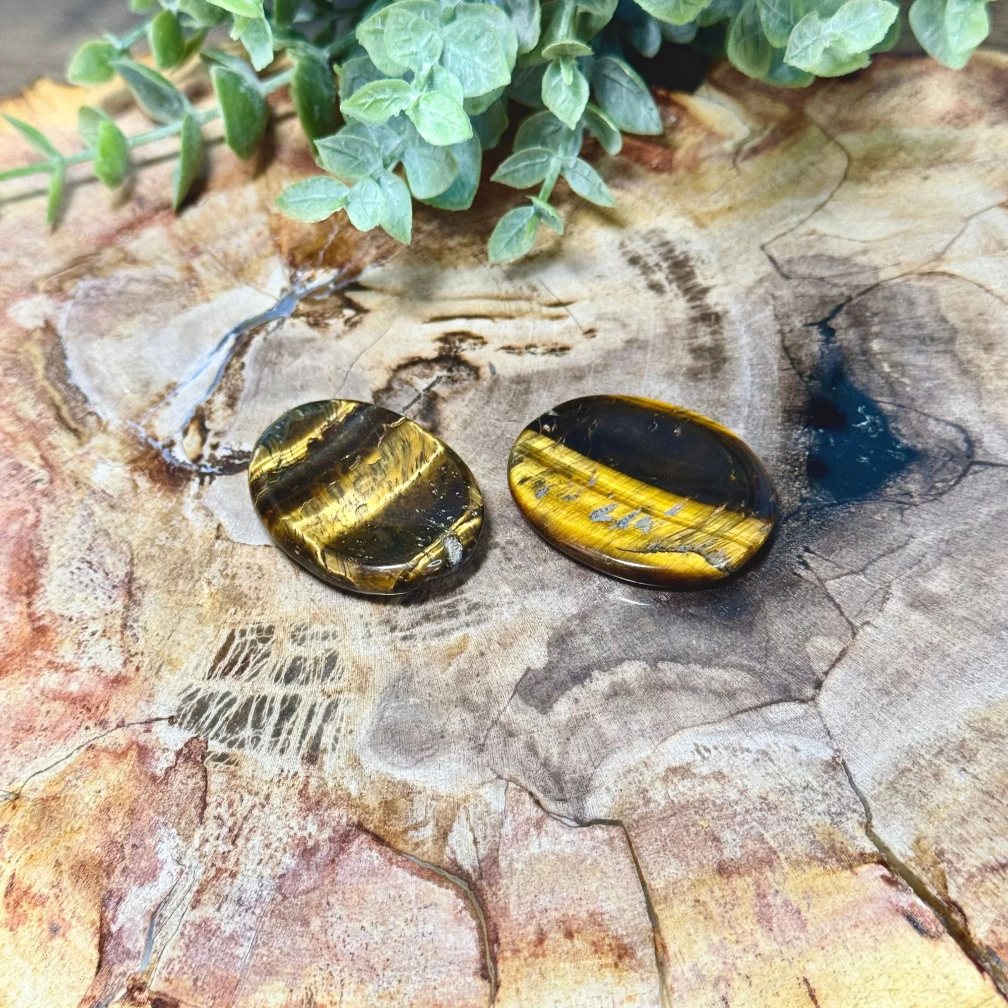 Golden Tiger's Eye Worry Stones | Confidence, Grounding & Protection