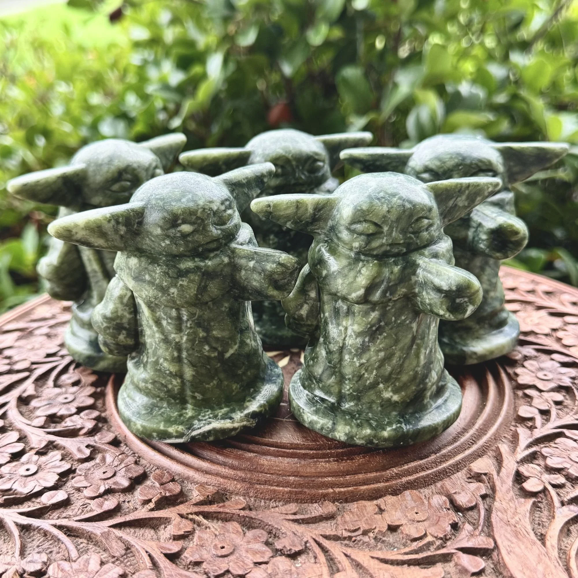 Nephrite Jade Space Baby Statue Carving 3" | Prosperity & Harmony Crystal