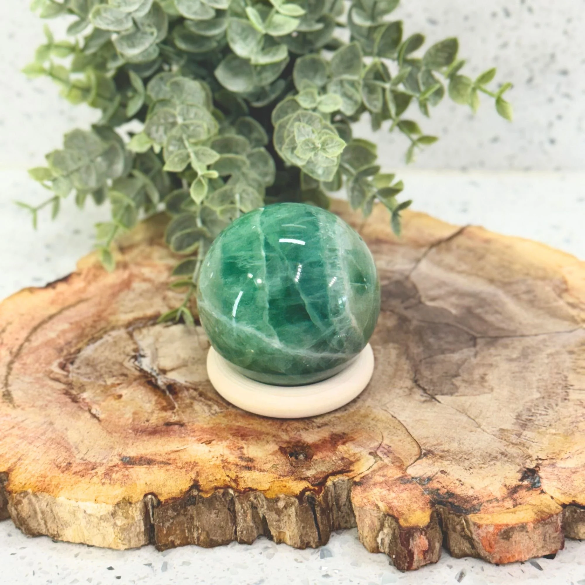 Green Fluorite Sphere – Heart Chakra Clarity Crystal Ball