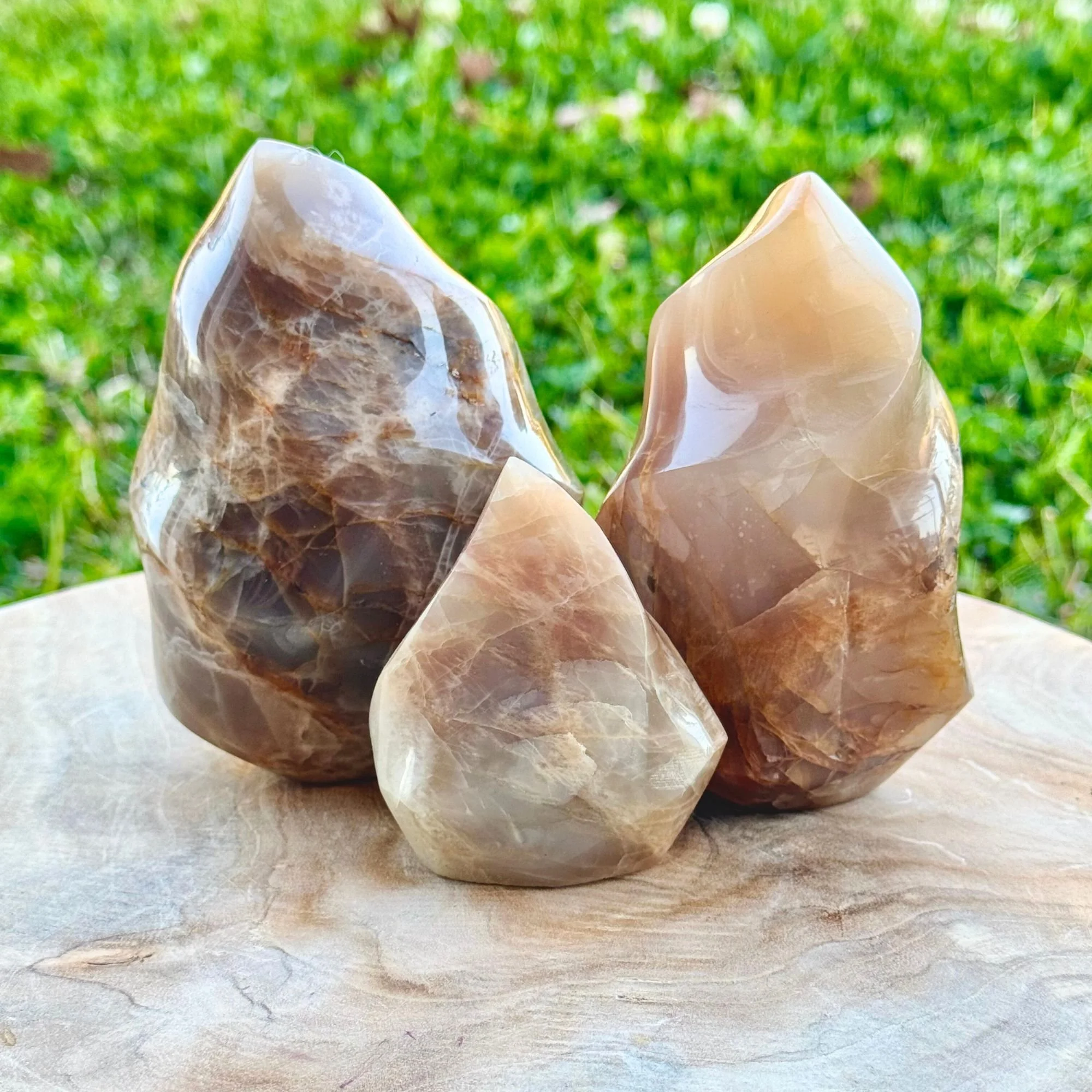 Peach Moonstone Flame Tower | Emotional Balance, Intuition & Feminine Energy