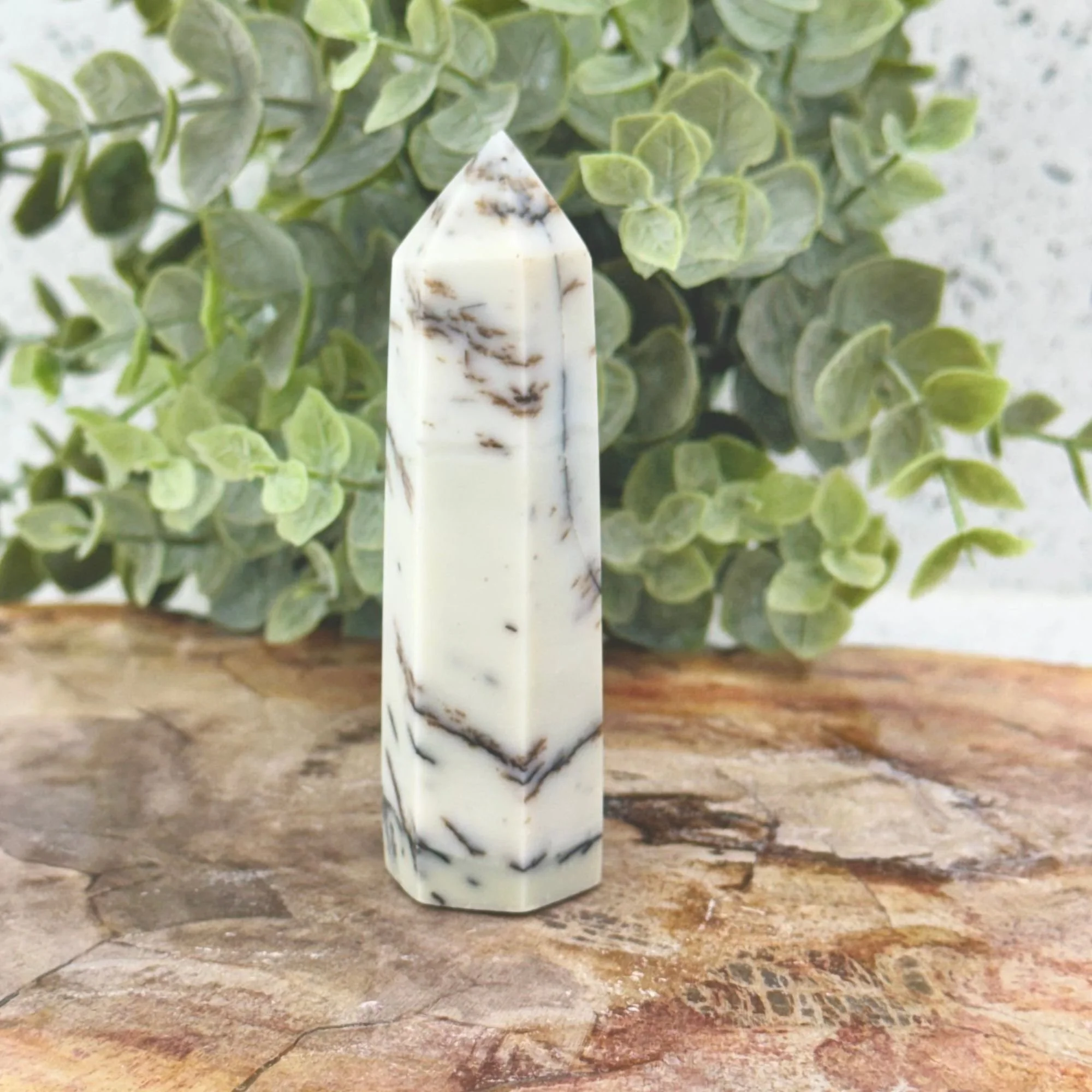 Dendrite Jasper Generator Tower – One-of-a-Kind Crystal Point for Grounding, Growth & Balance