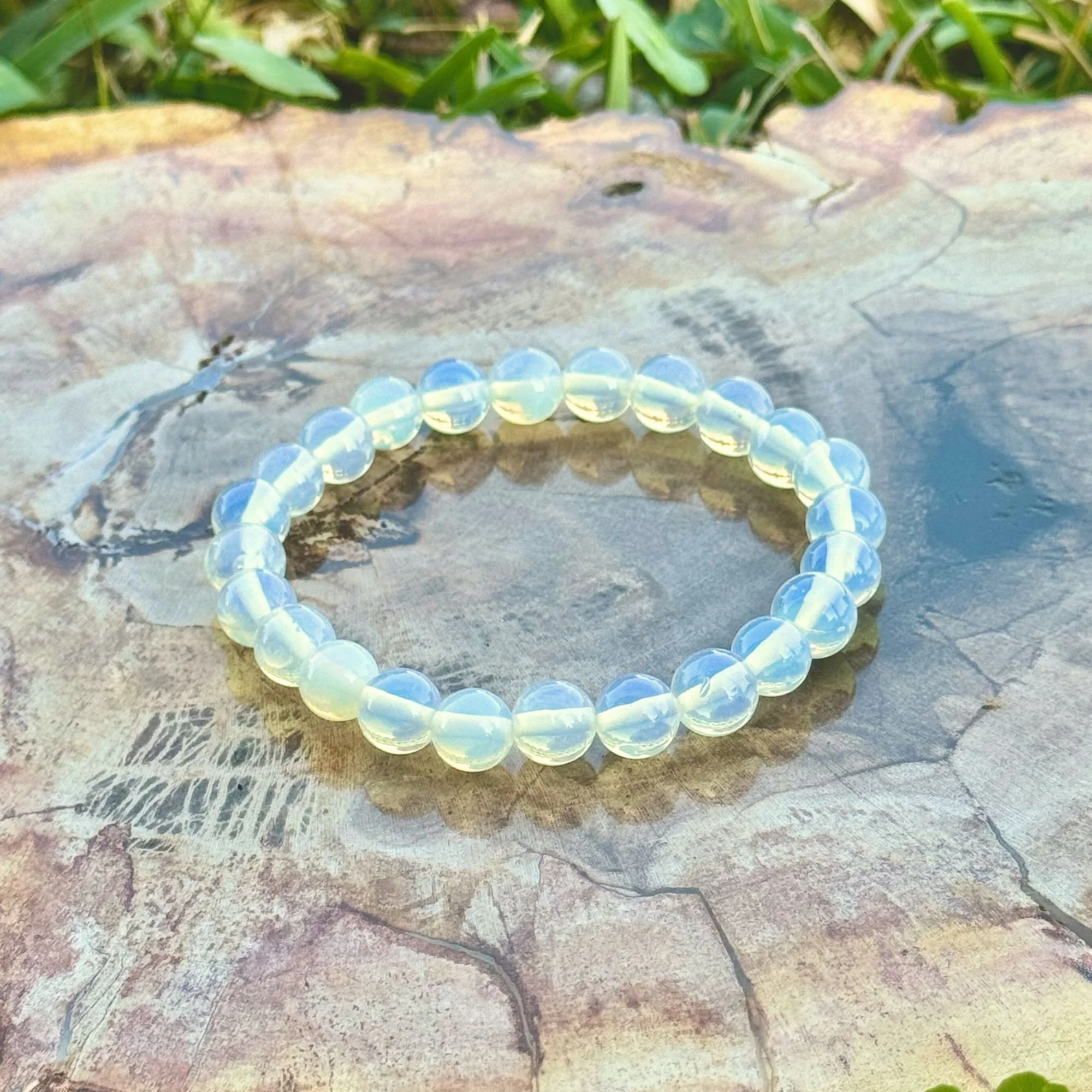 Opalite Crystal Stretch Bracelet – 7mm Opalescent Beads