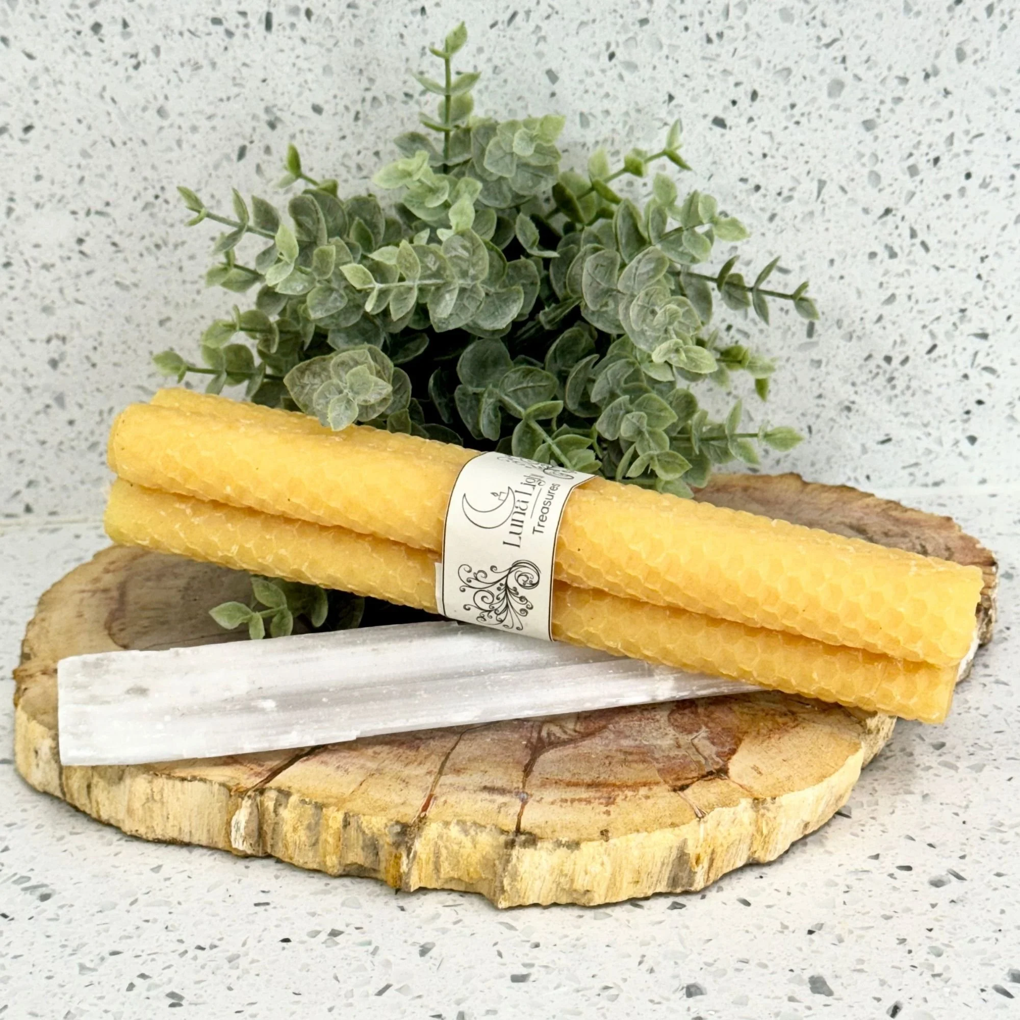 Tangerine Beeswax Taper Candles: Set of 3