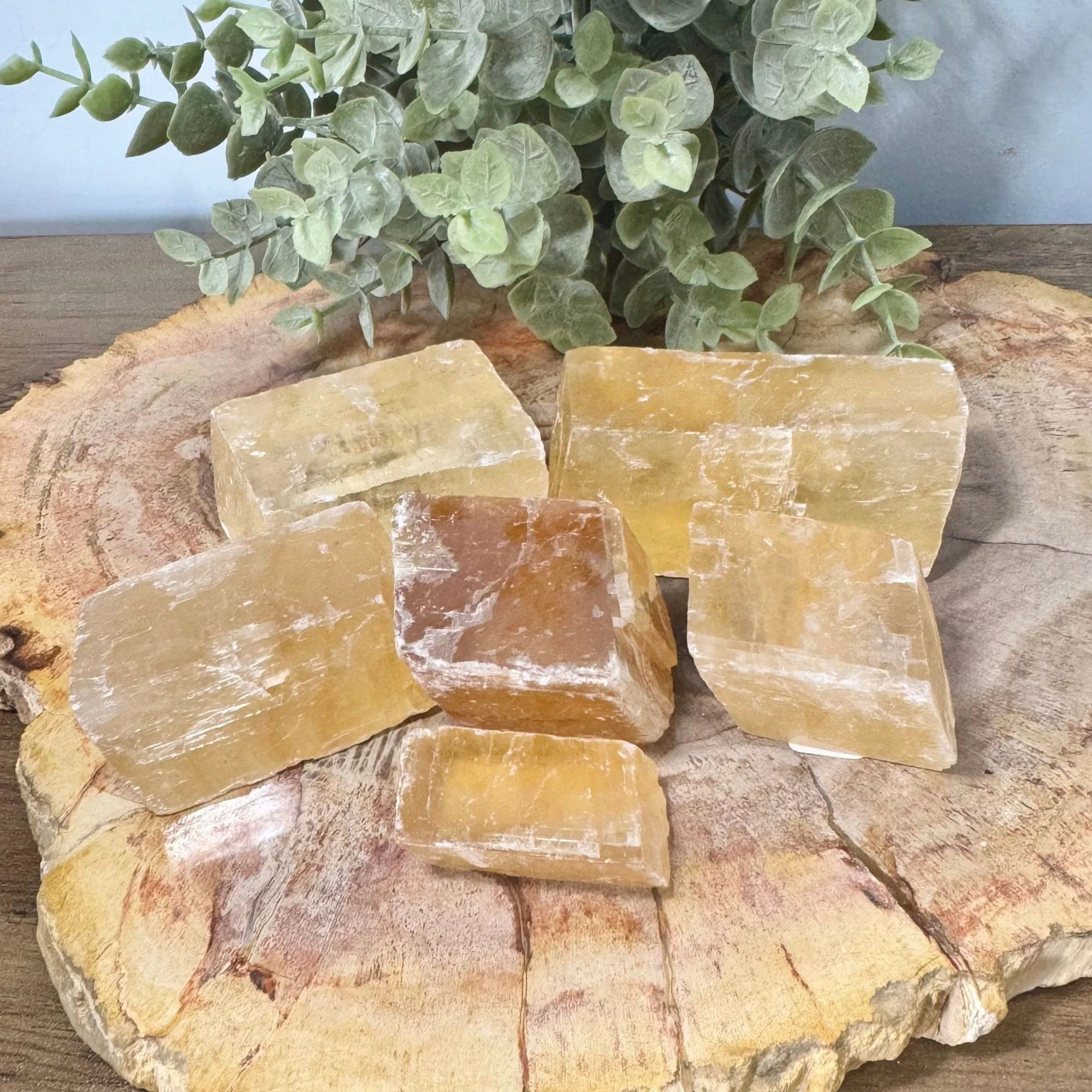 Optical Honey Calcite | Natural Cube & Rhombohedron Crystal