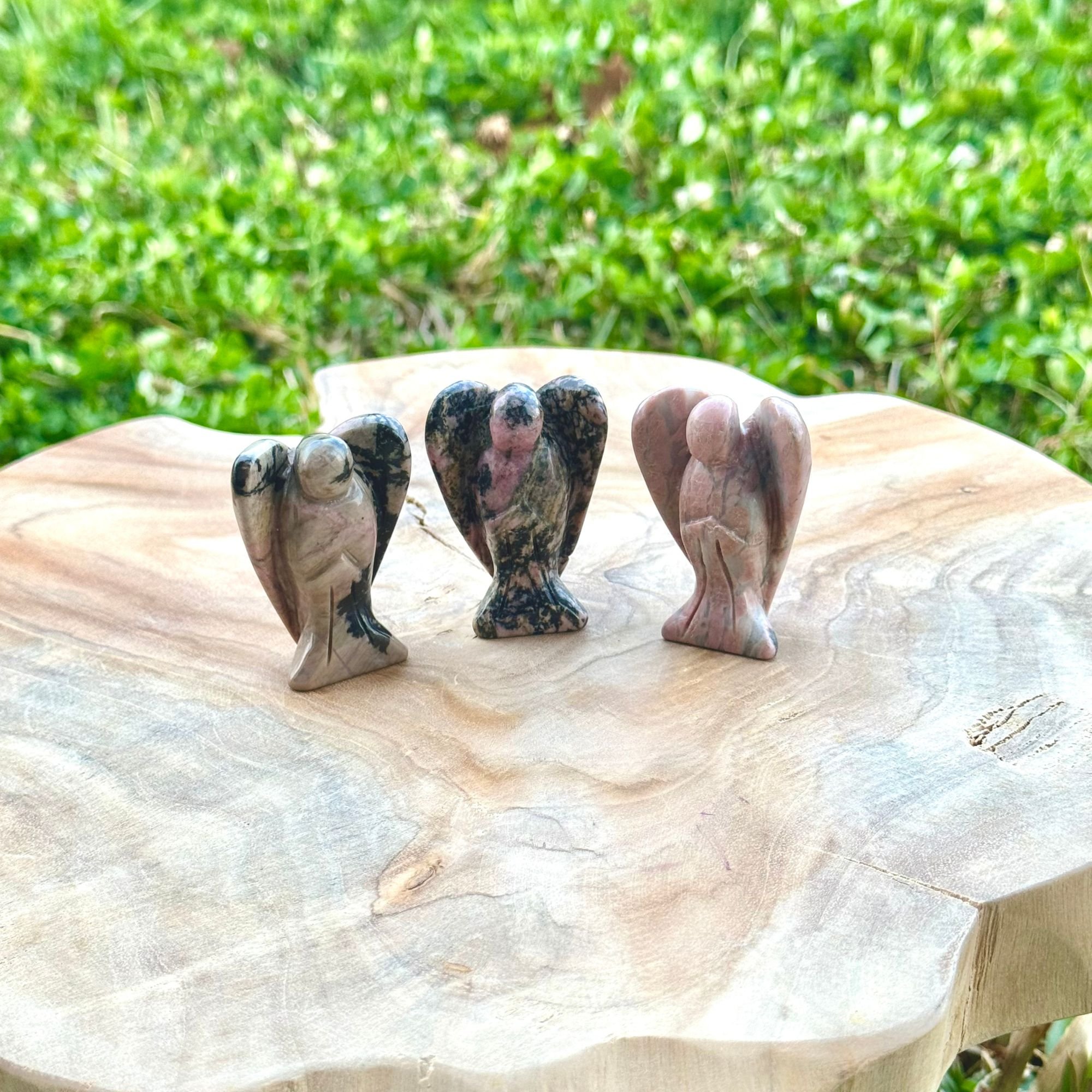 Rhodonite Guardian Angels | Emotional Healing & Love Crystal Carvings (Limited Edition)