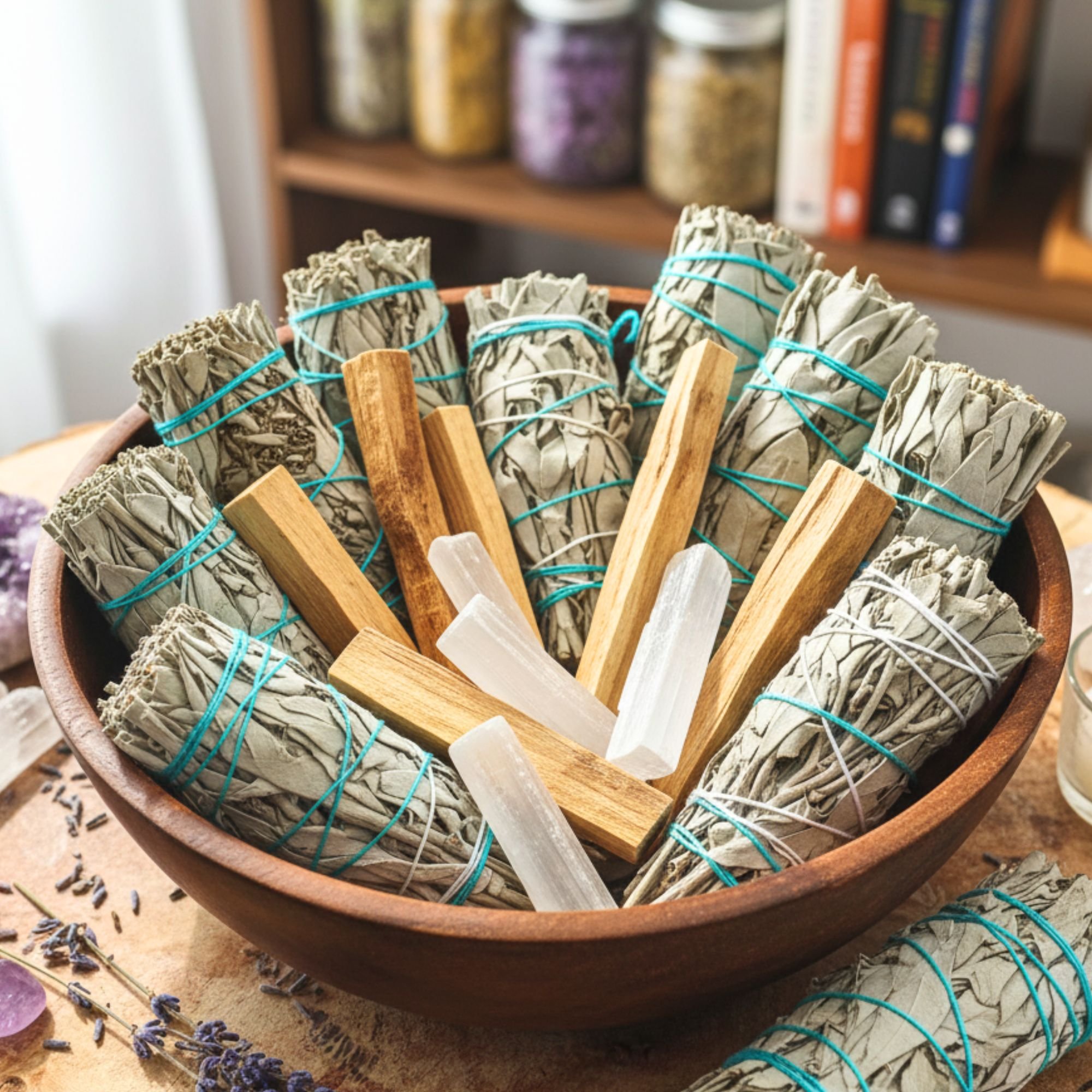 Complete Smudge Bundle Kit | White Sage, Palo Santo, Selenite & Incense Cleansing Set
