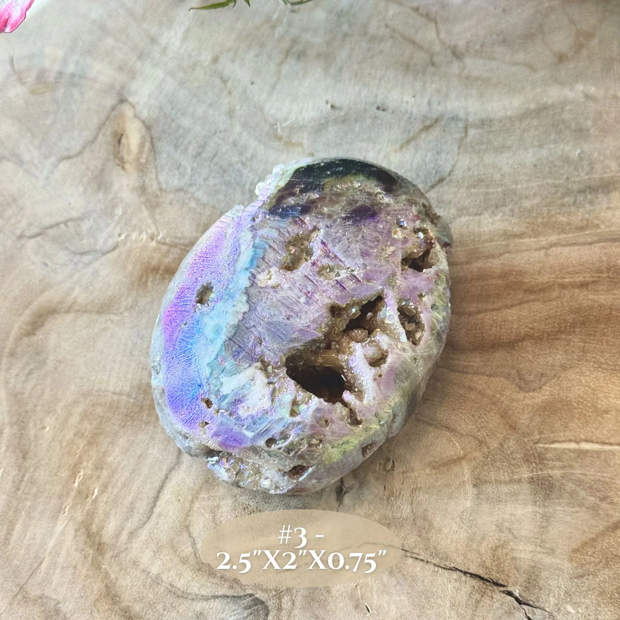 Aura Sphalerite Palm Stones – Crystal Palm Stone | Grounding & Spiritual Transformation Stone