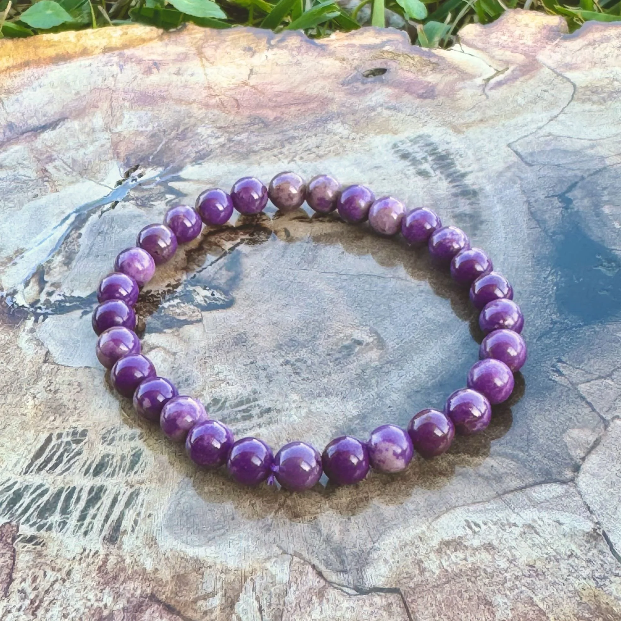 Phosphosiderite Gemstone Stretch Bracelet – 6mm Natural Crystal Beads