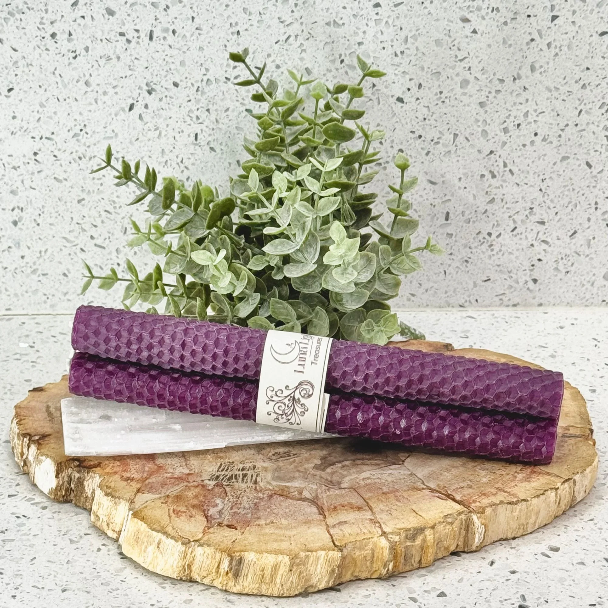 Wine Beeswax Taper Candles: Set of 3