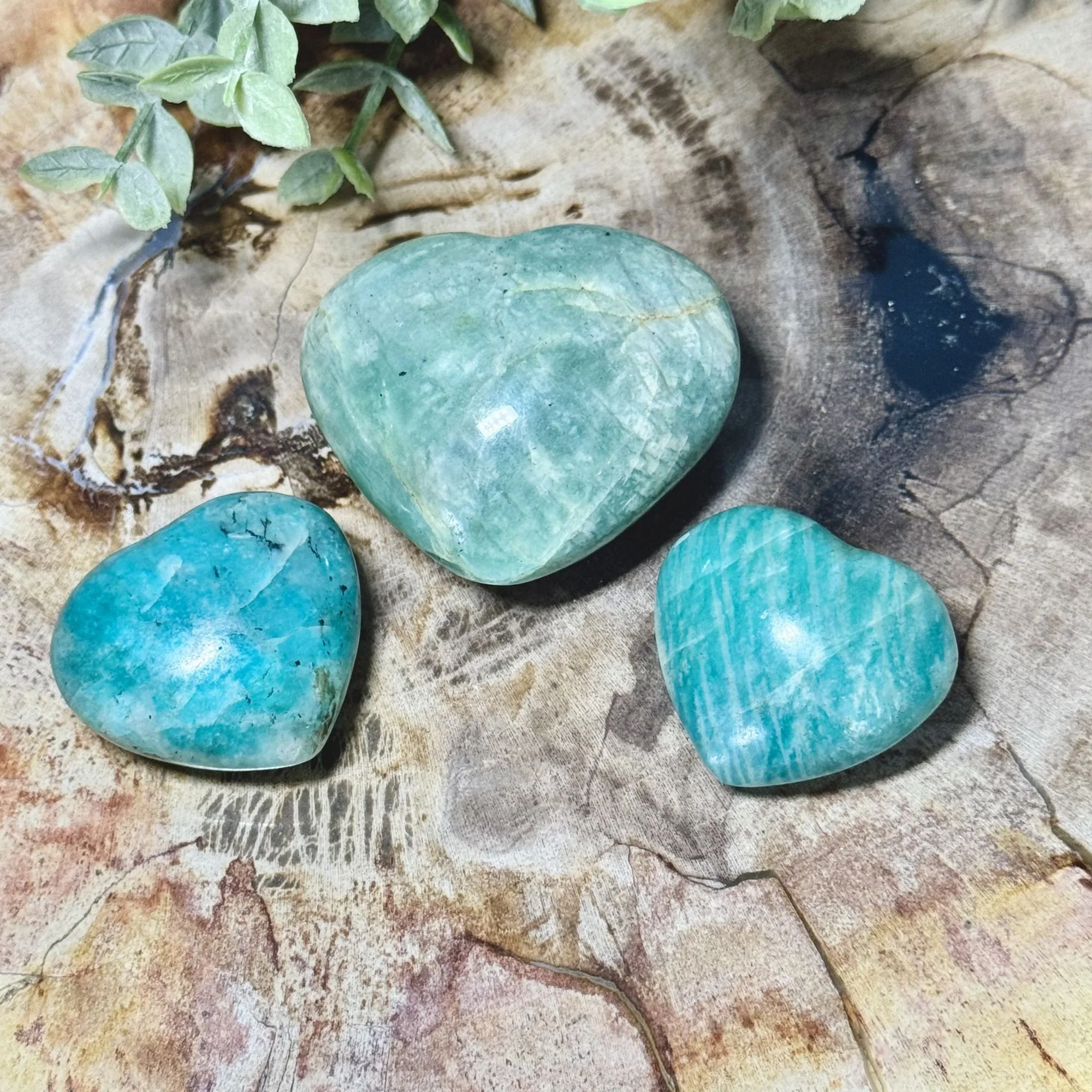 Amazonite Gemstone Hearts – Polished Crystal Pocket Hearts