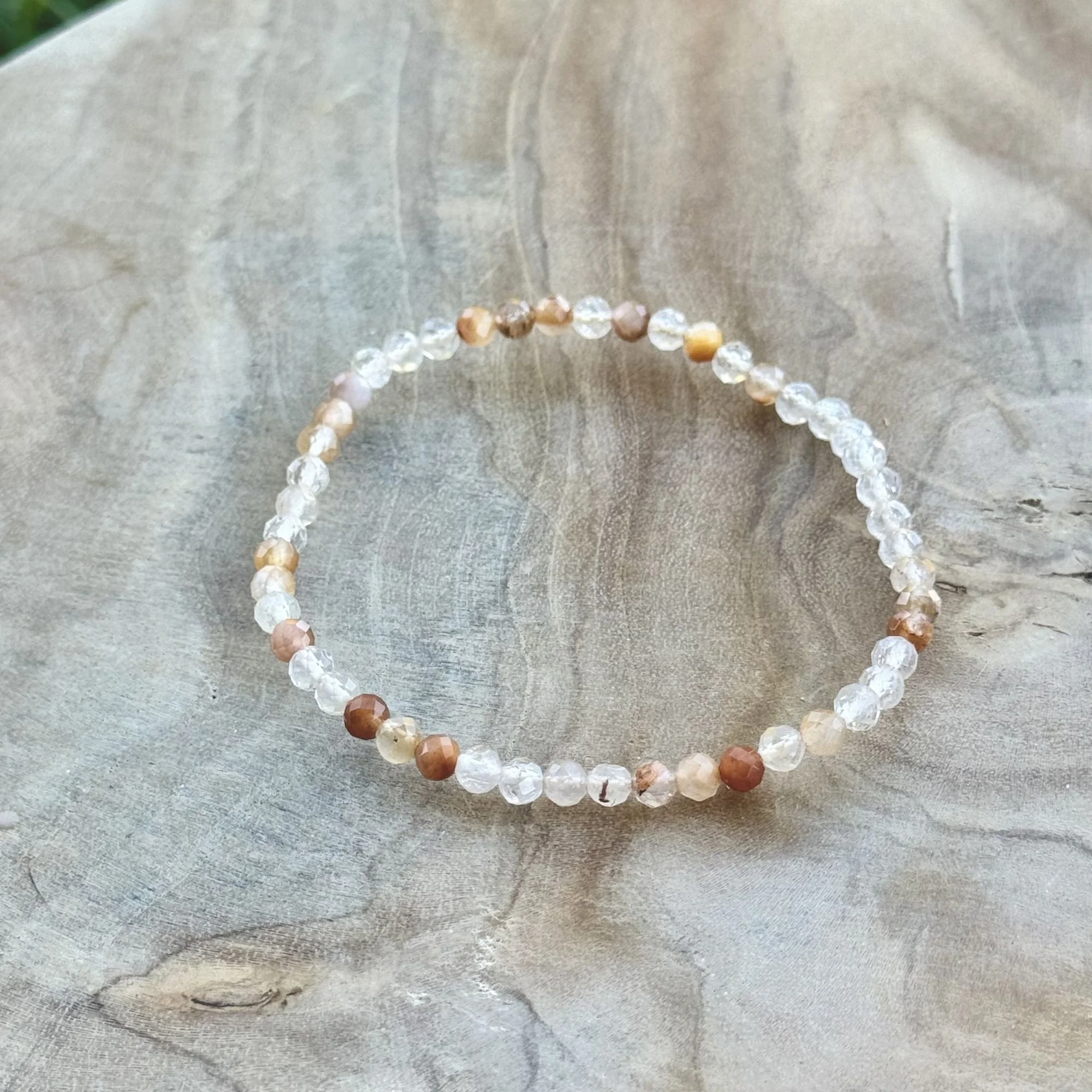 Amphibole Quartz Faceted Stretch Bracelet  – Angelic Guidance & Spiritual Growth