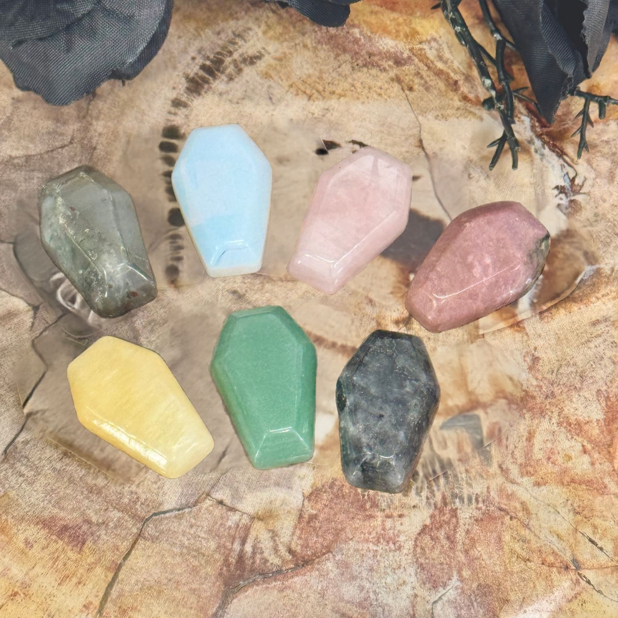Crystal Coffins – Mini Halloween Crystal Carvings