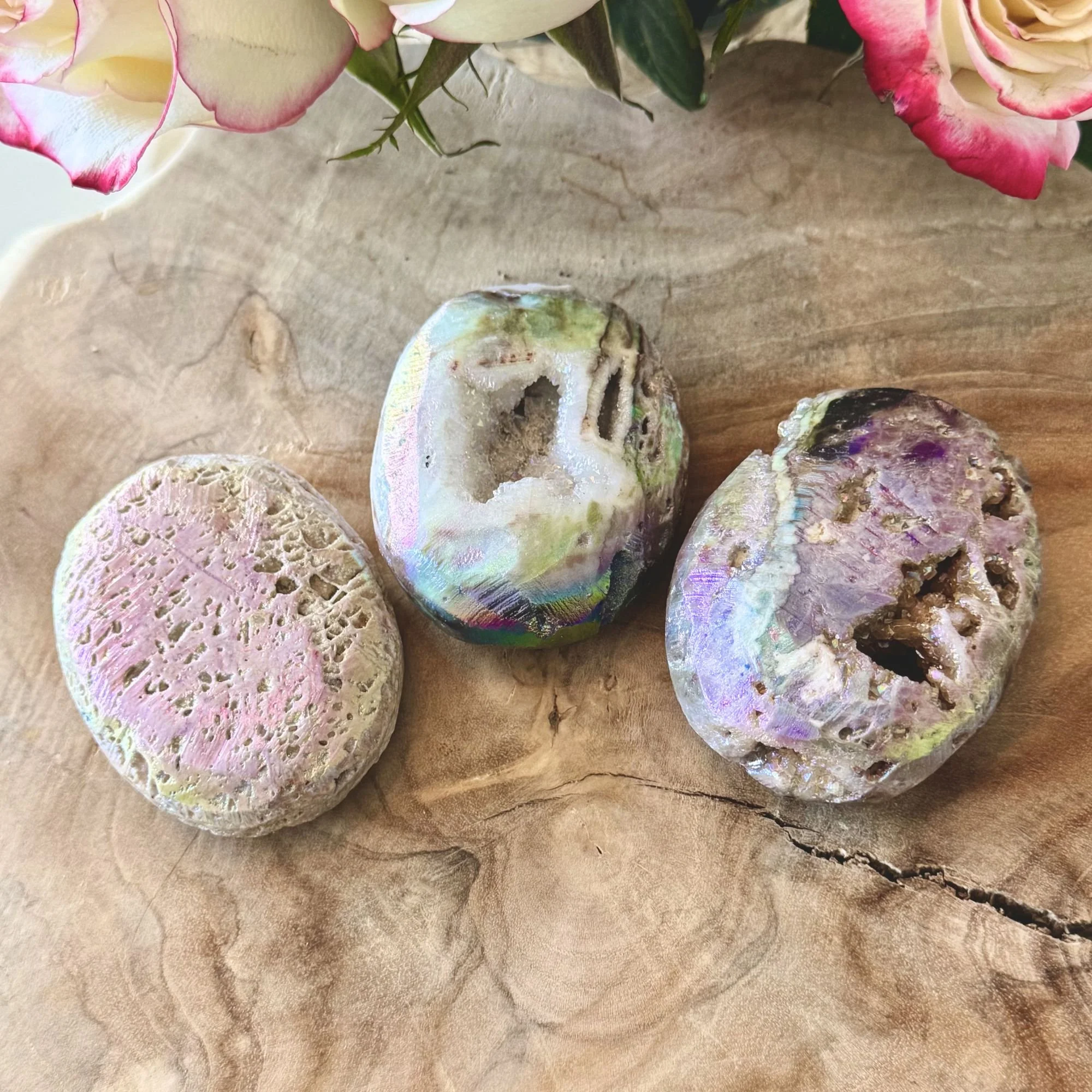 Aura Sphalerite Palm Stones – Crystal Palm Stone | Grounding & Spiritual Transformation Stone