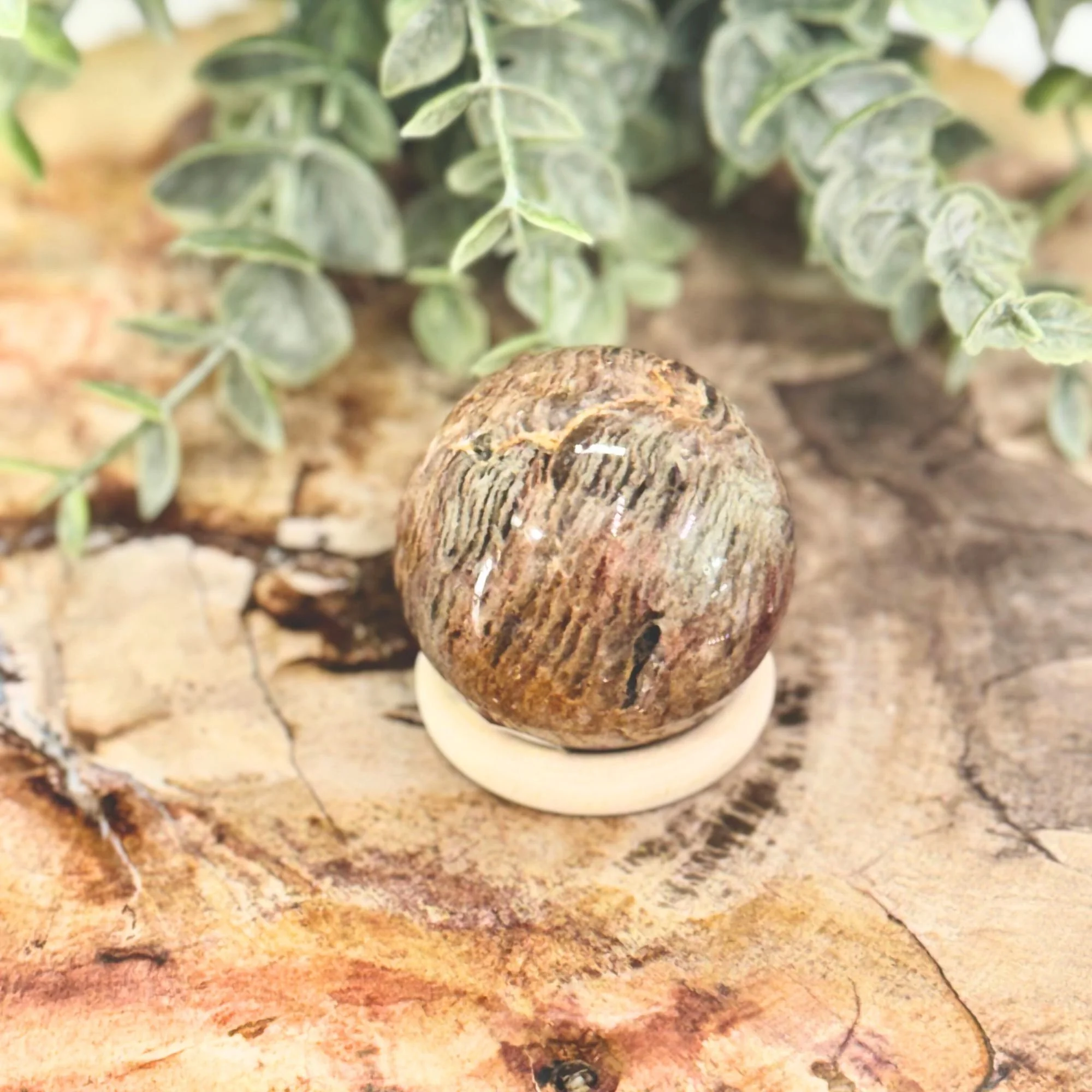 Thousand Line Lodolite (Garden Quartz) Sphere – Scenic Inclusion Crystal Ball