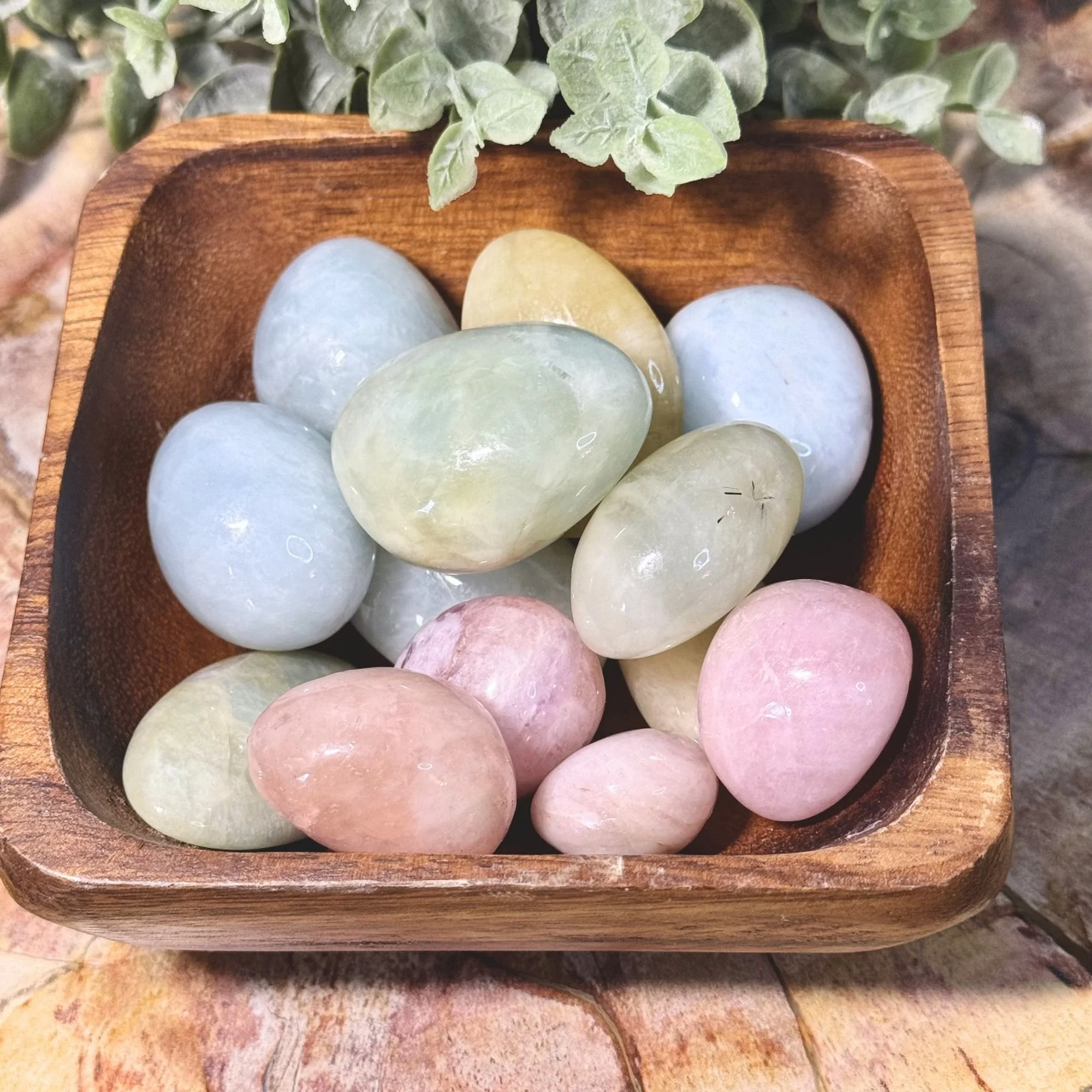 Morganite Tumbled Stones | Pink Yellow Green & Blue Morganite Crystal Tumbles