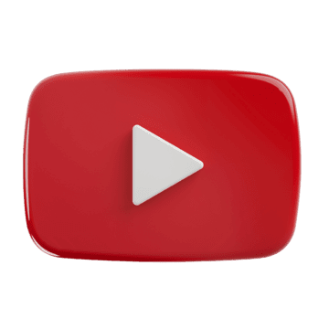 Red YouTube play button icon with white triangle in the center.