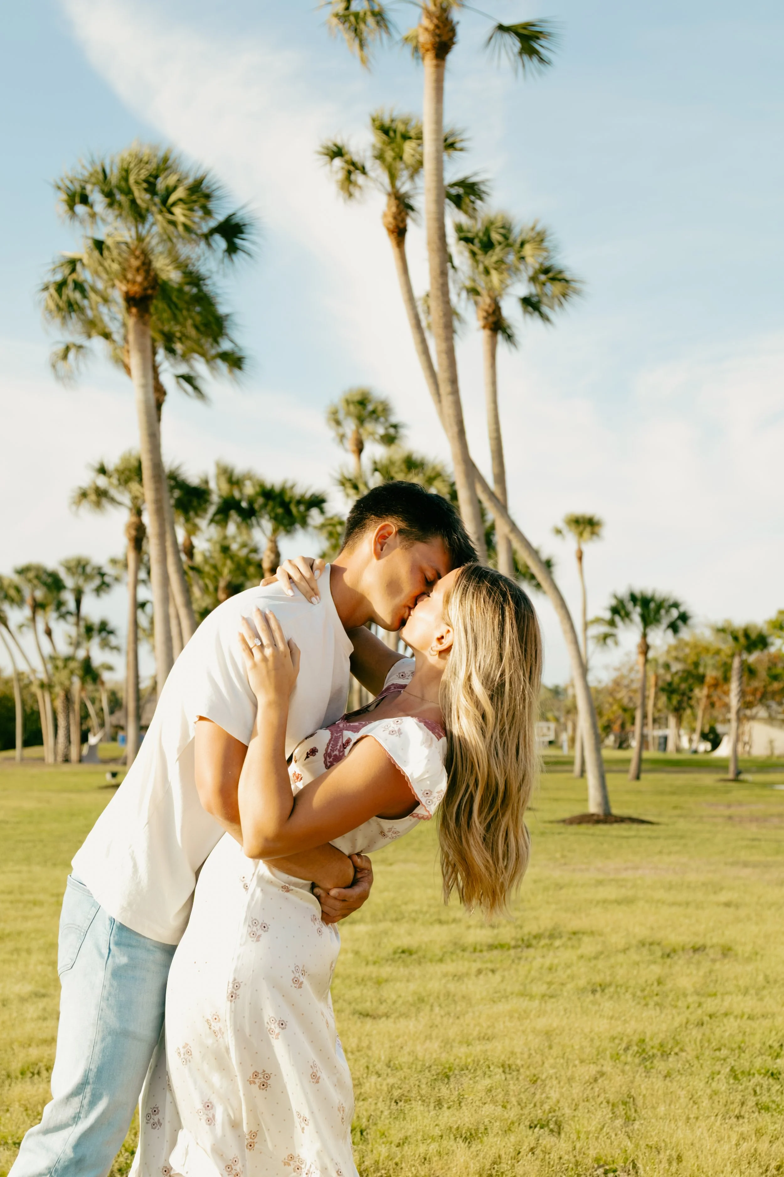 A dreamy and vibrant engagement shoot outside of College Hall, Sarasota, FL.