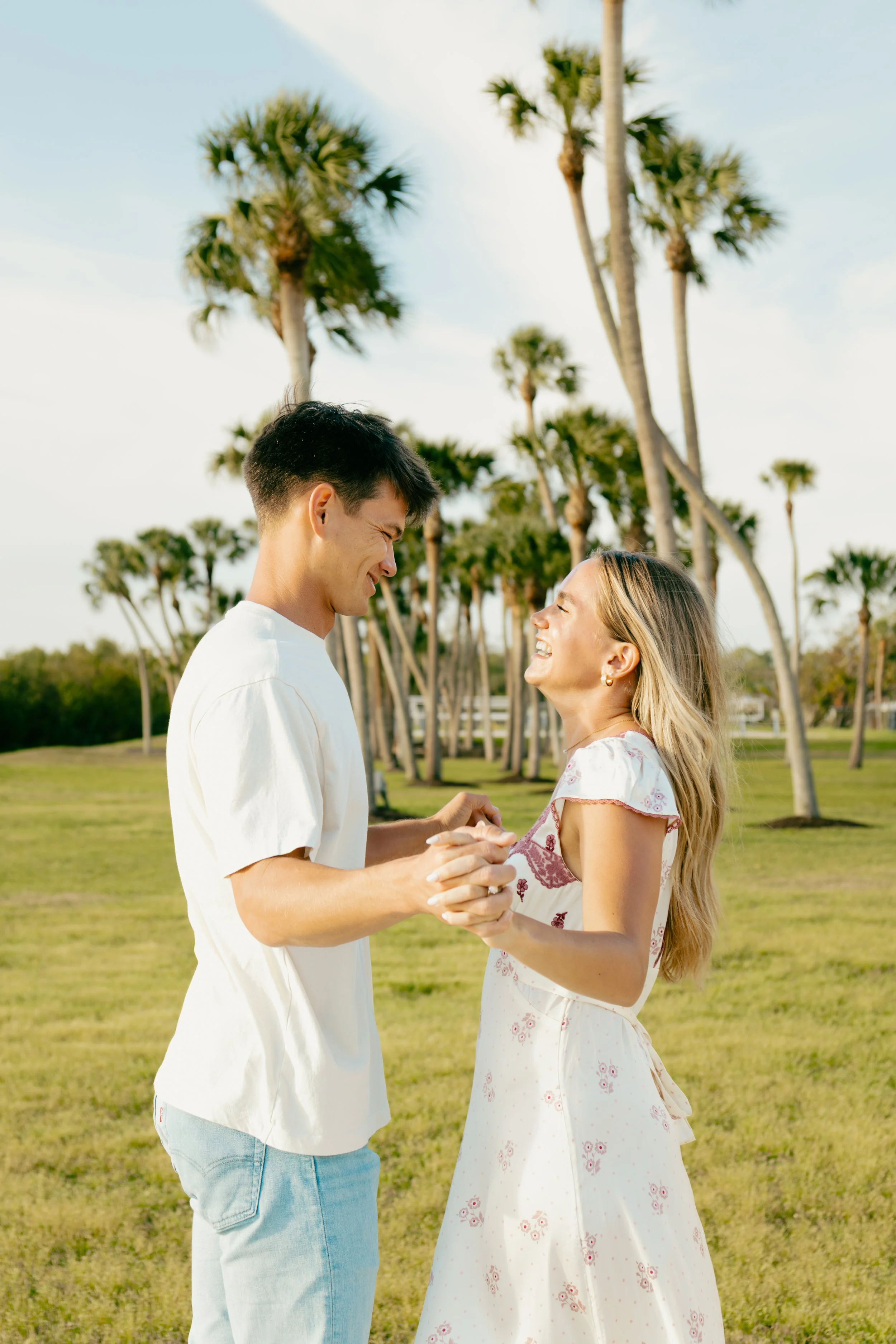 Dreamy engagement shoot outside of College Hall, Sarasota, FL.