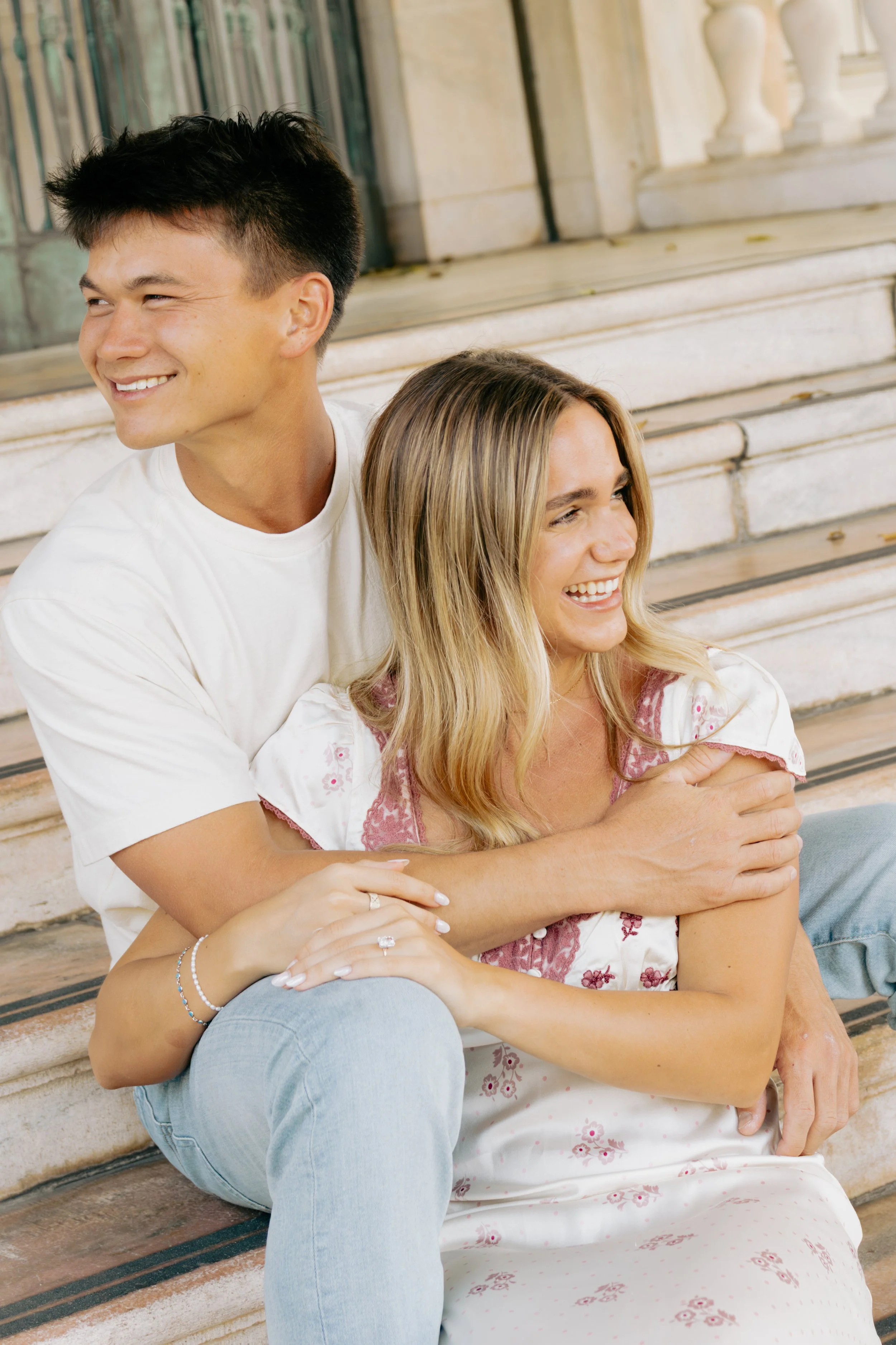 Dreamy engagement shoot outside of College Hall, Sarasota, FL.