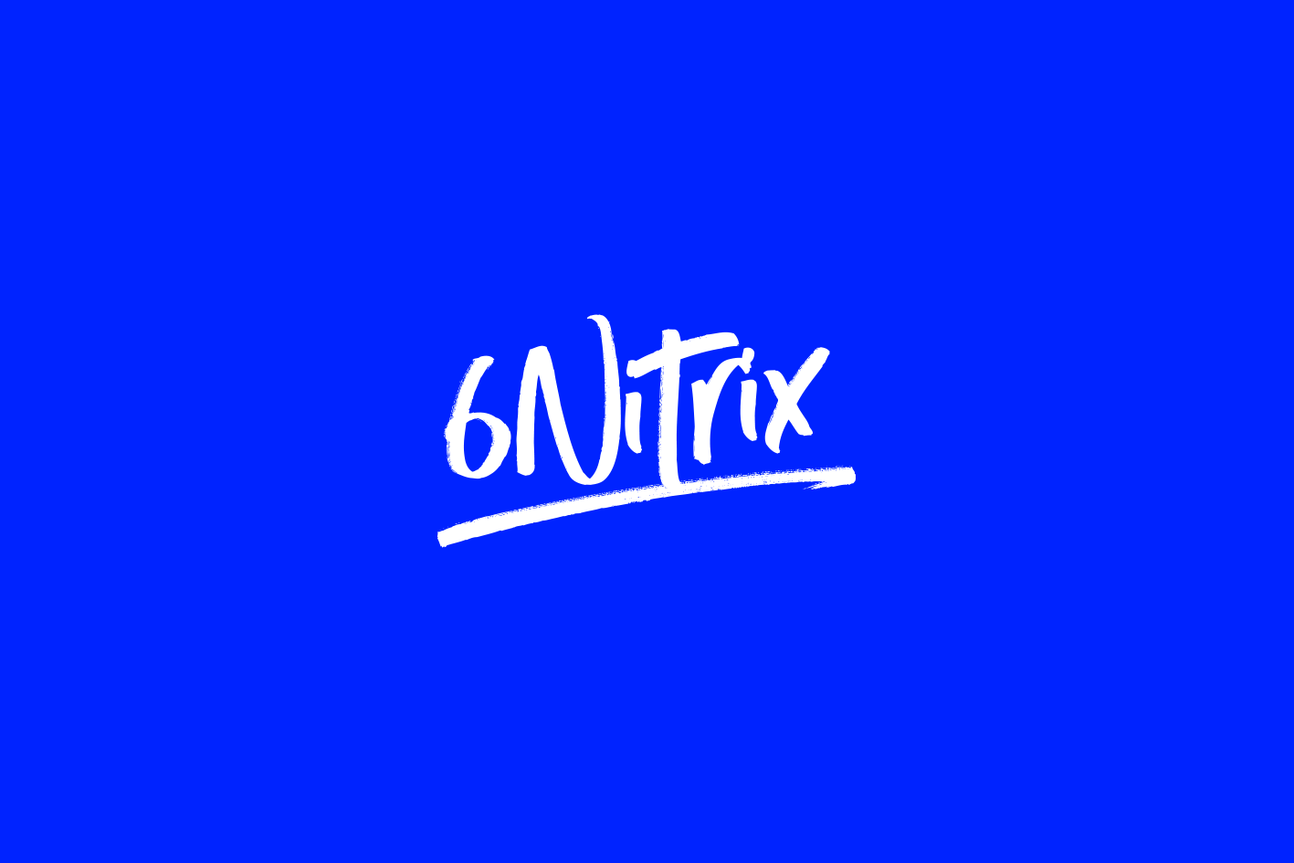 Blue background with white handwritten text '6NITrix'.