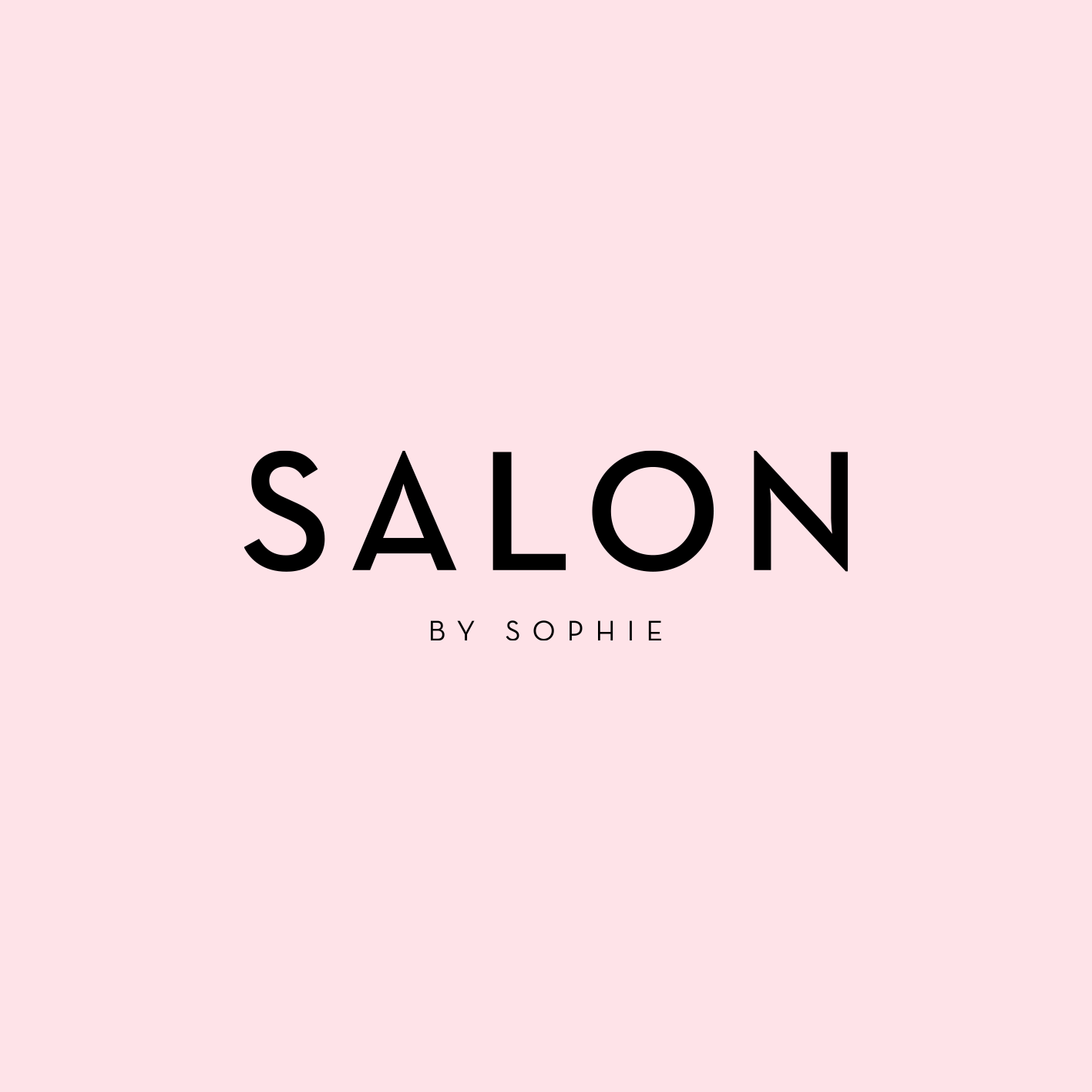 Pink background with black text that says 'Salon by Sophie'.