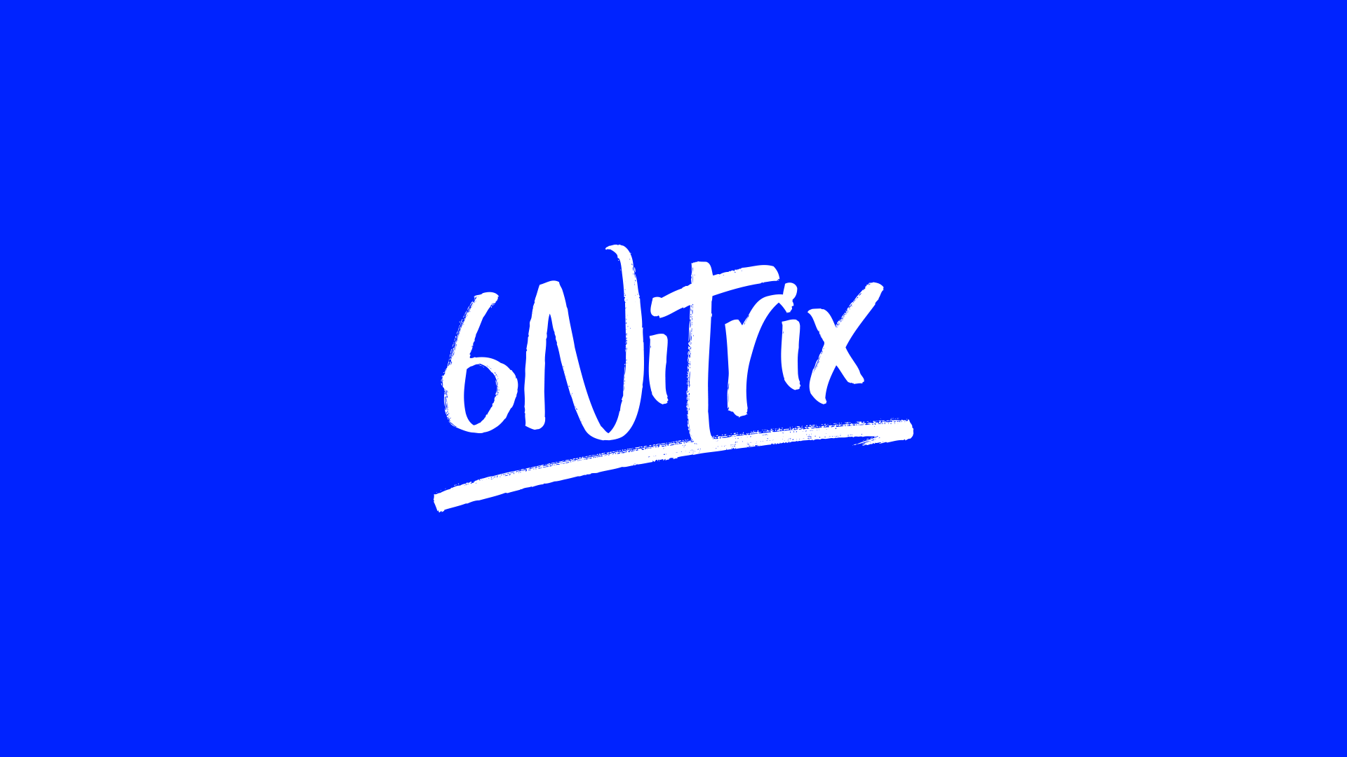 Blue background with white graffiti-style text that reads '6UTrX'.