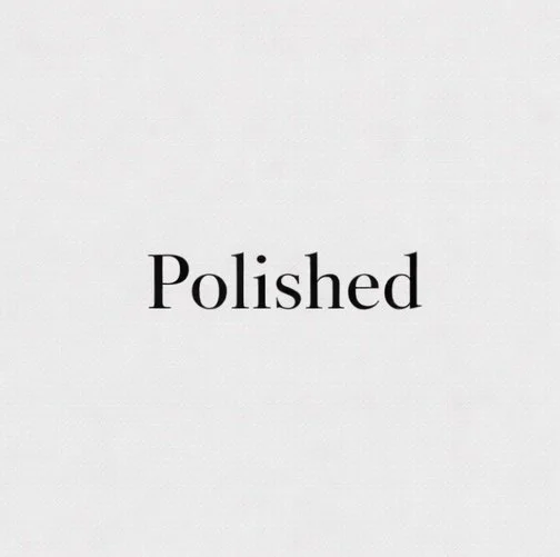 The word 'Polished' written in black text on a white background.