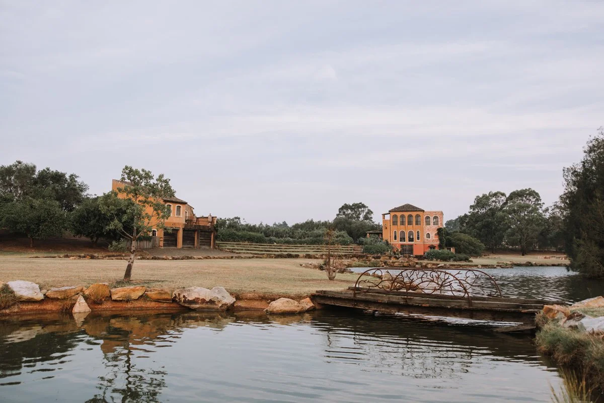 Amphitheatre with the Gatehouse (pictured left) and the Chapel (pictured right)