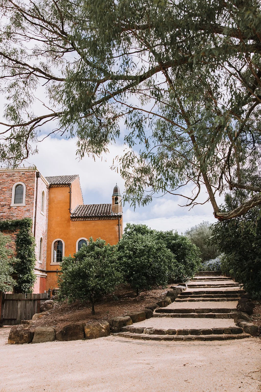 Chapel stairs leading down to the platform