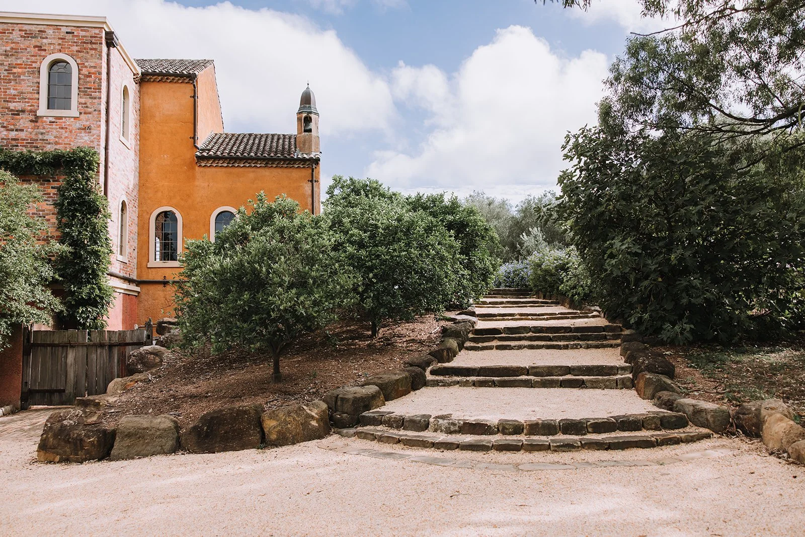 Chapel steps leading down toward the Marquee Platform