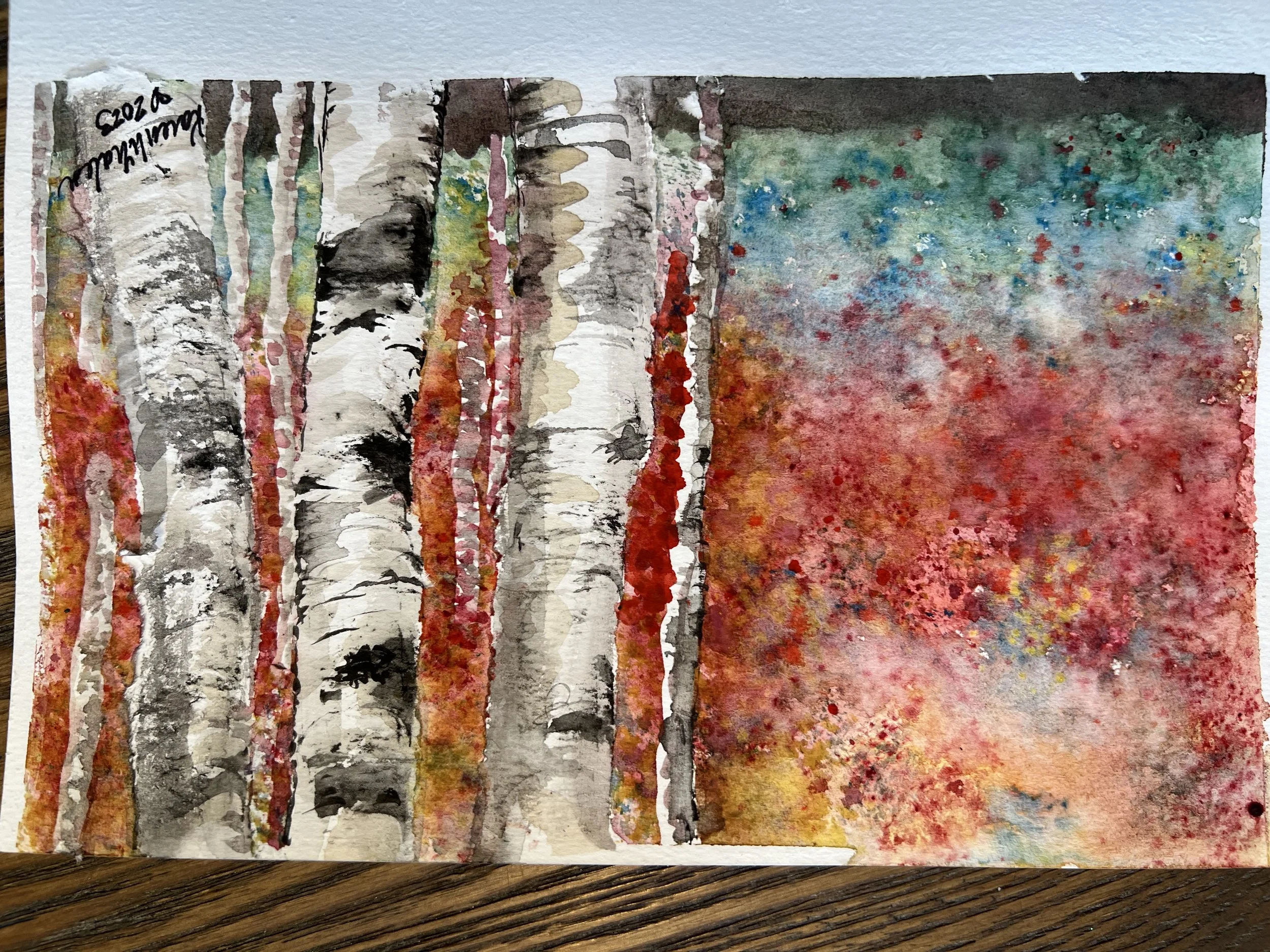 Watercolor Trees  Greeting Card 