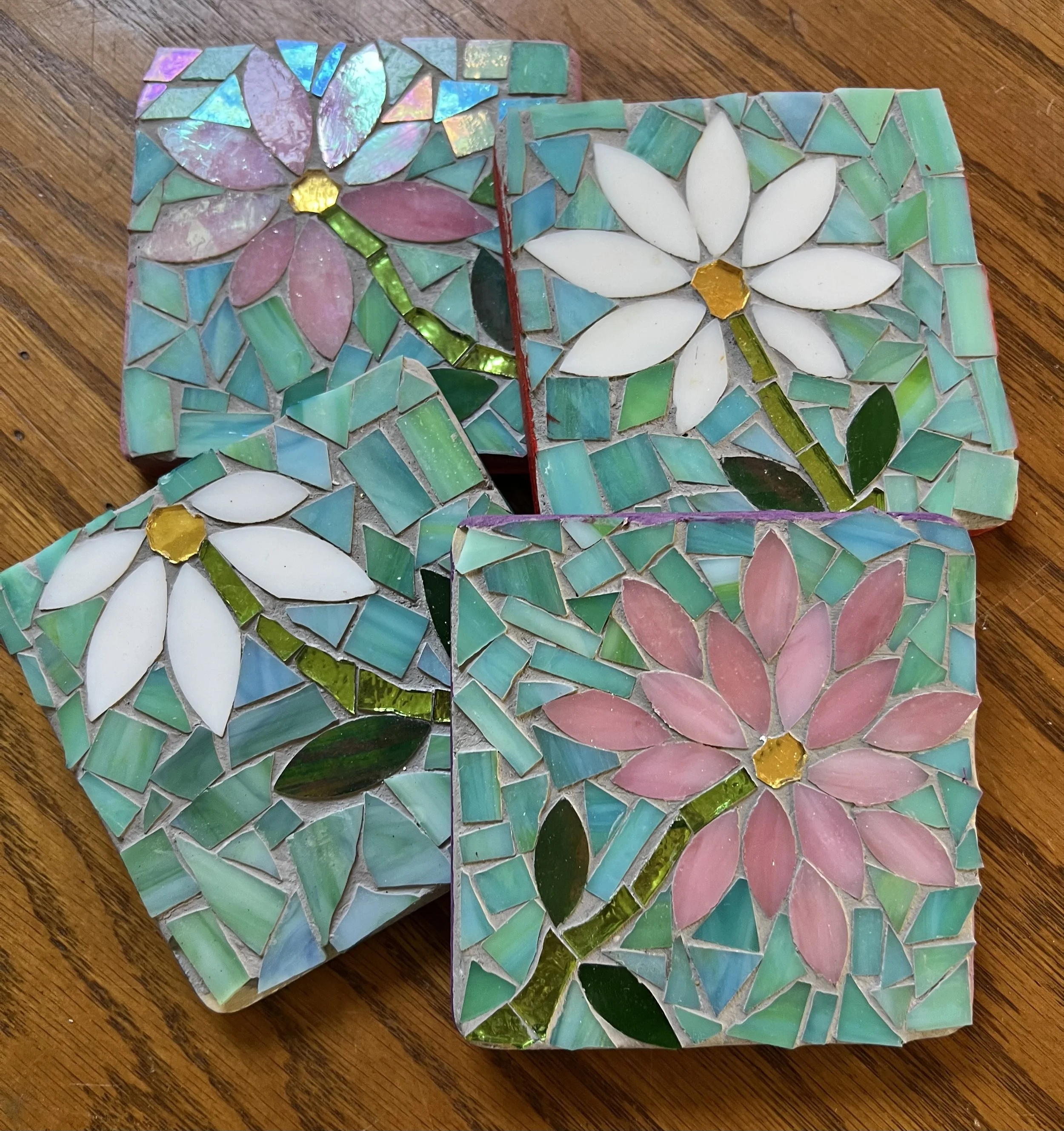 Lake Geneva Art Studio | Foundations Mosaic workshop coasters