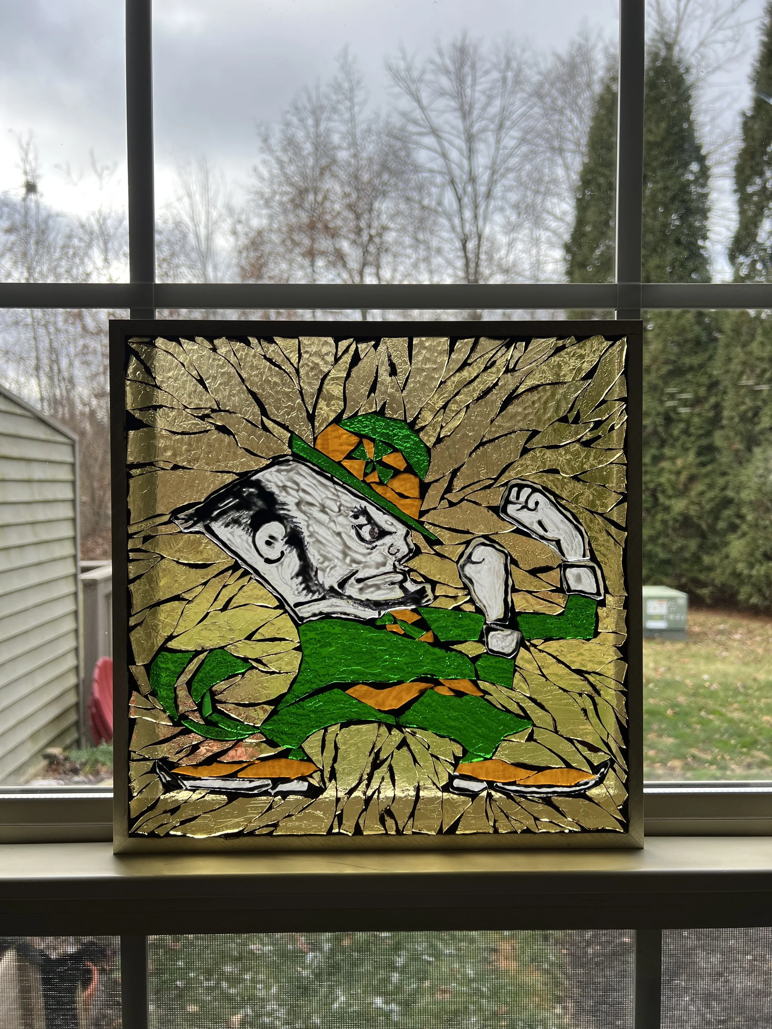 Glass-On-Glass Mosaic- "Notre Dame Mascot" 