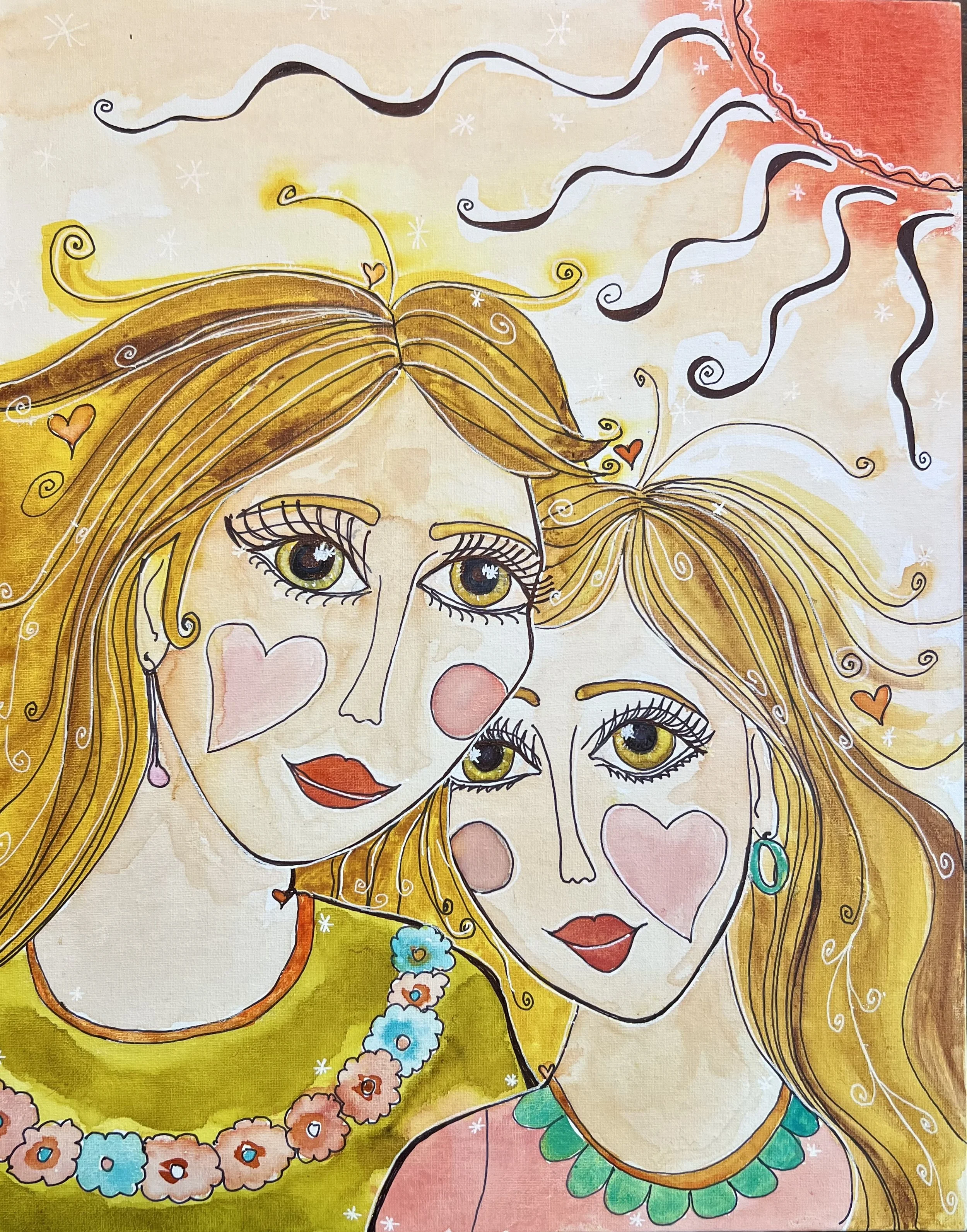 Watercolor "Nothing Like Sisters" 